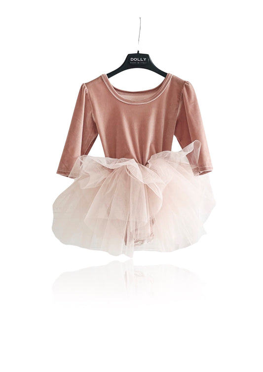 DOLLY UNIVERSE VELVET PLANET TUTU DRESS pink