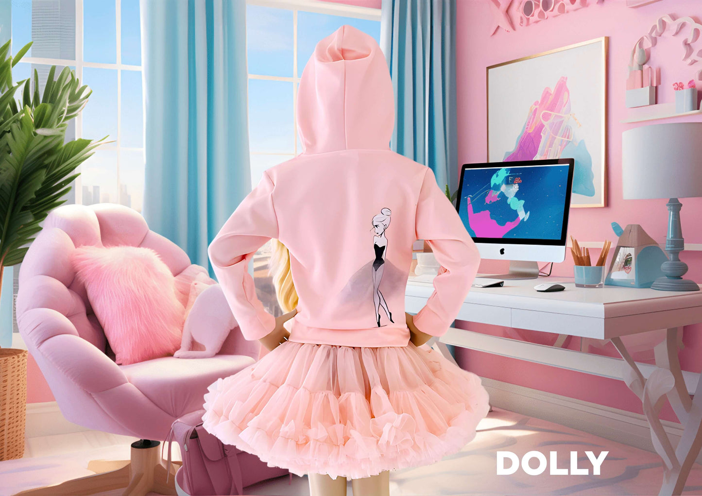 DOLLY DOODLING Ballerina Dolly pink Kids Hoodie