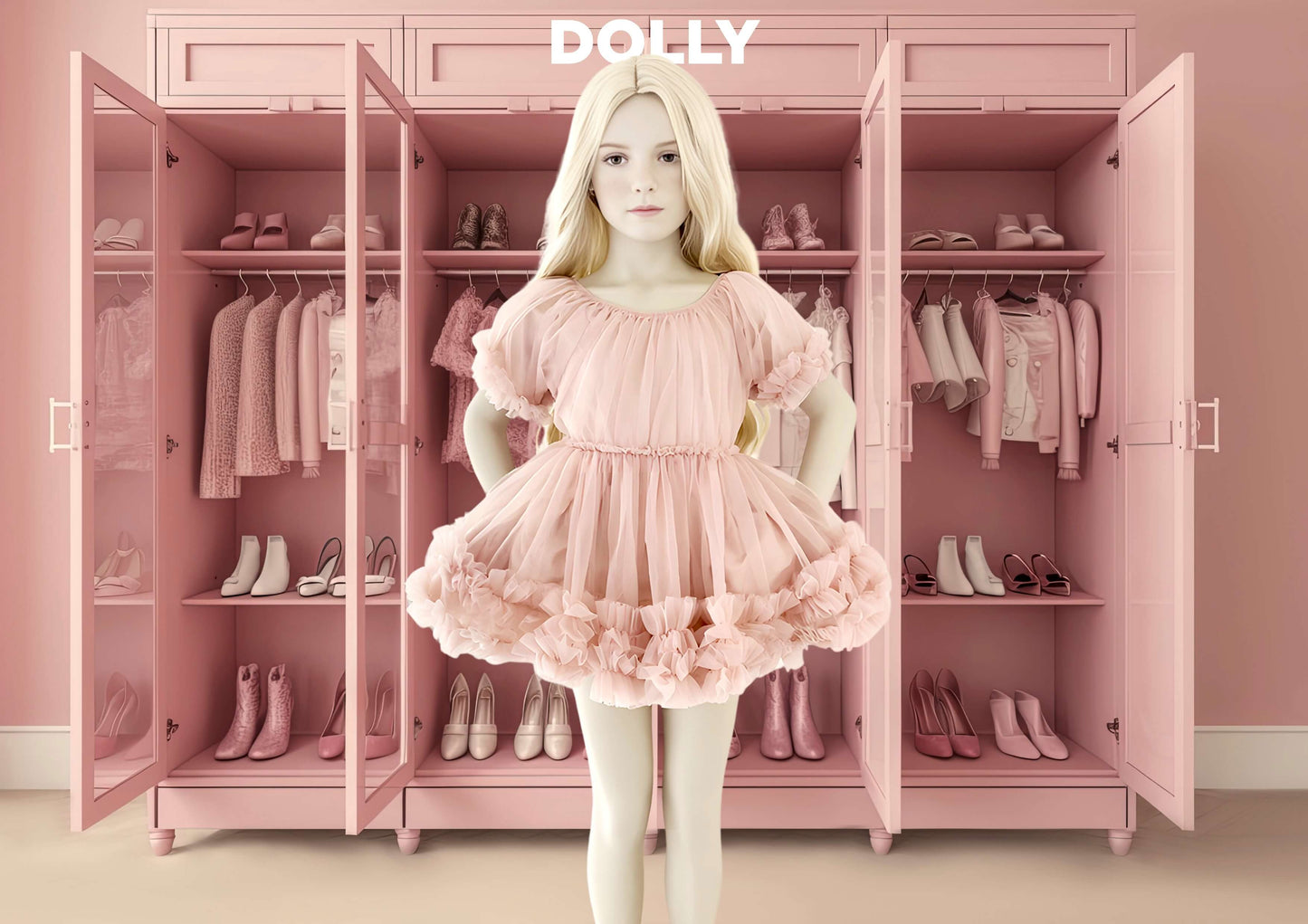 DOLLY by Le Petit Tom ® FRILLY DRESS ballet pink