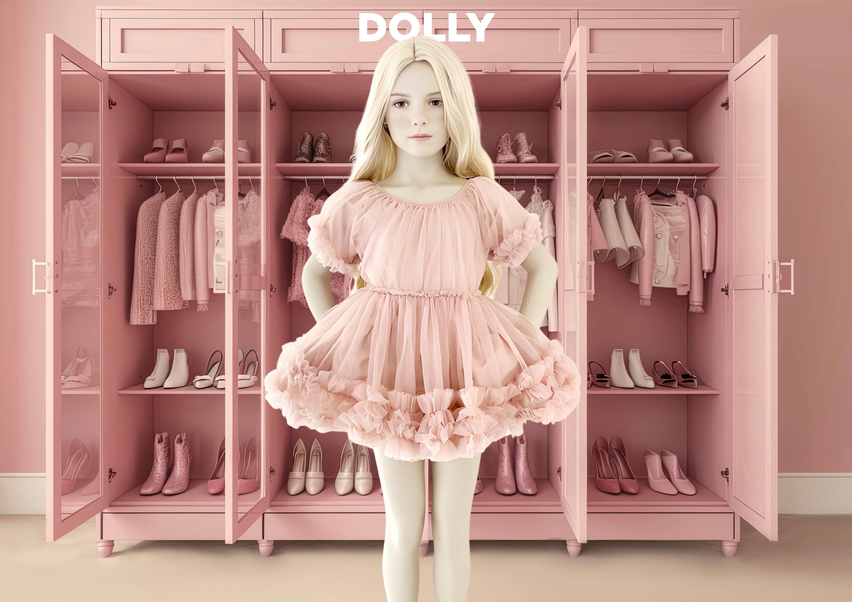 VESTIDO CON VOLANTES DOLLY by Le Petit Tom ® rosa ballet