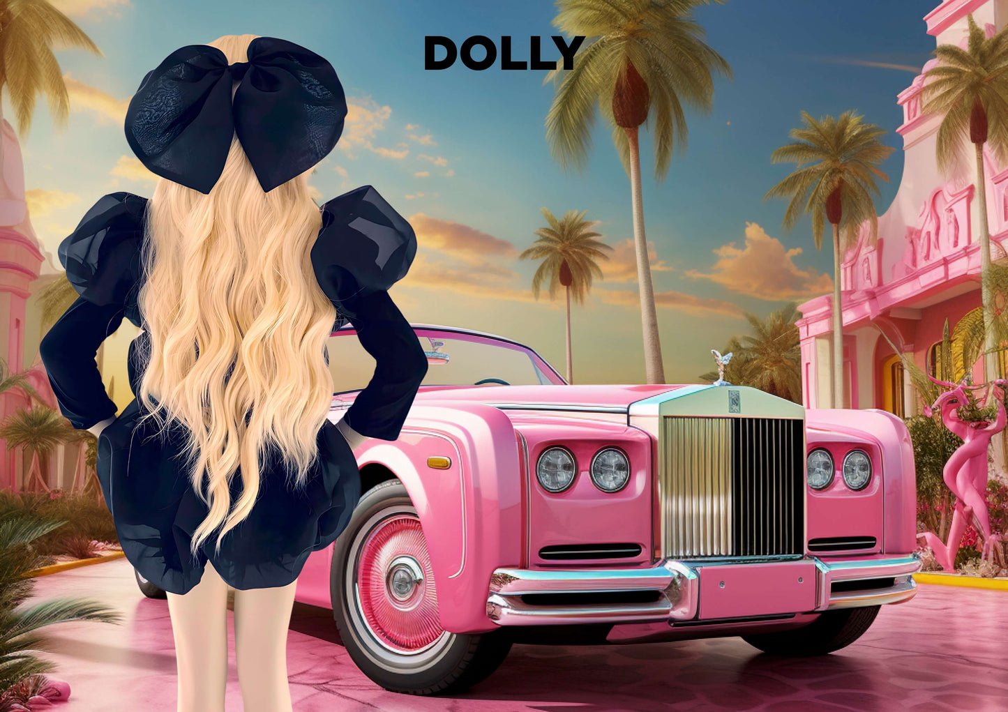 DOLLY WORLD BIG ORGANZA HAIR BOW black