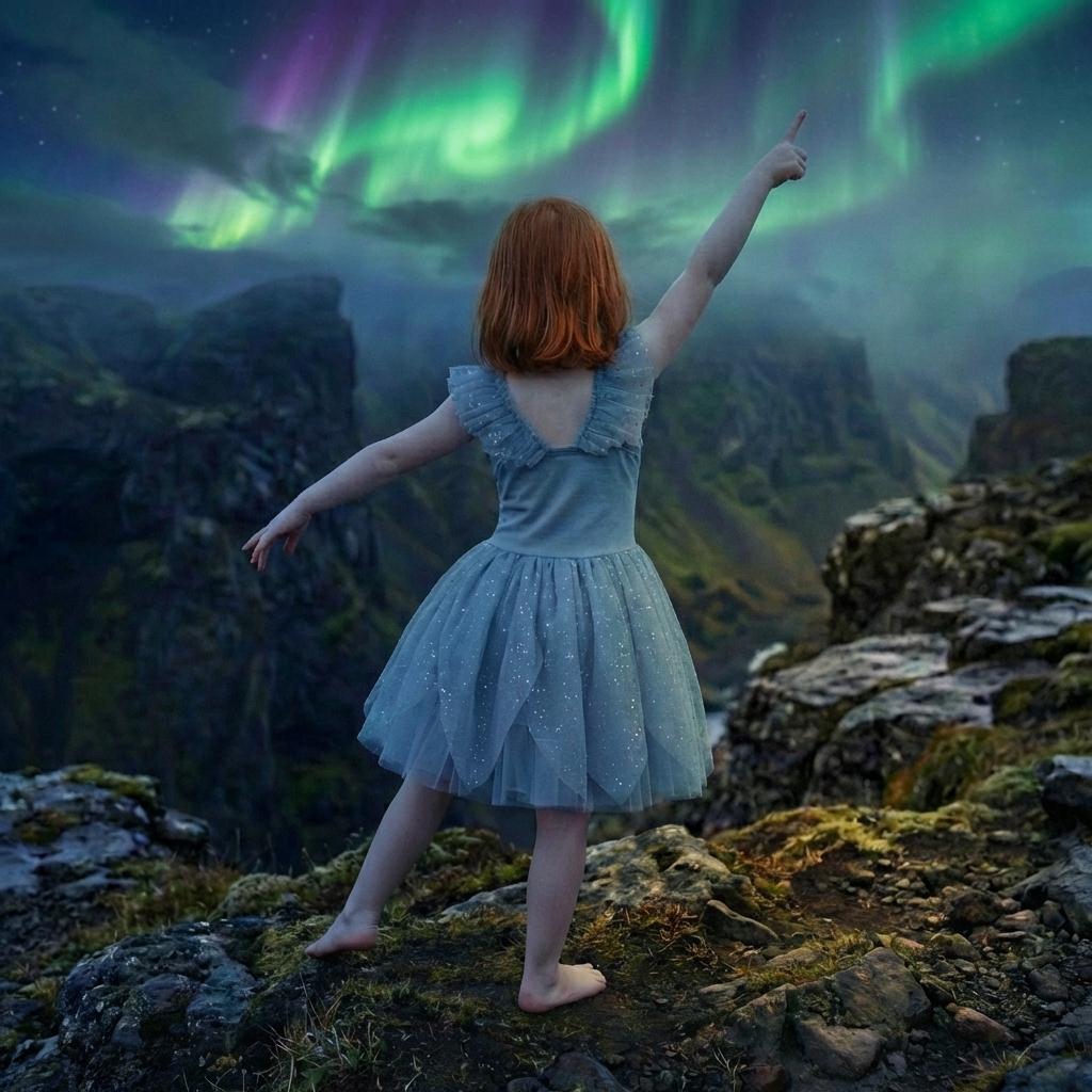 DOLLY® The Elves of Iceland Cinderella Elf Dress — Mjaðveig Mánadóttir misty bleu