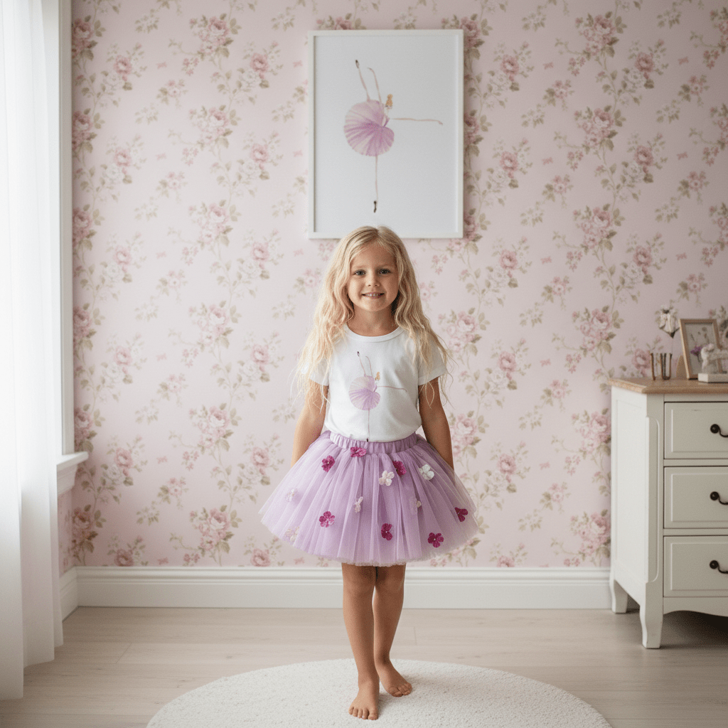 DOLLY Watercolor Lavender Ballerina Kids Tee