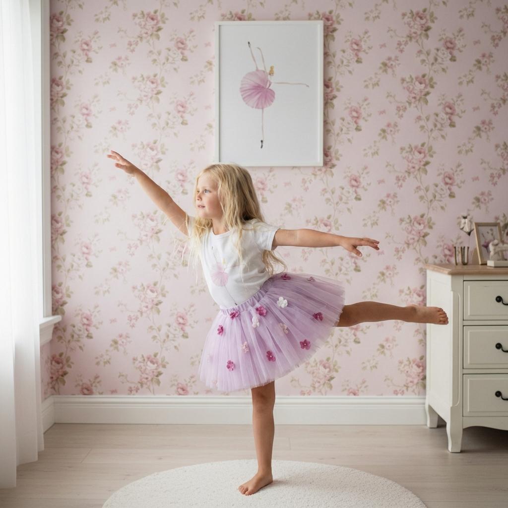 DOLLY Watercolor Lavender Ballerina Kids Tee