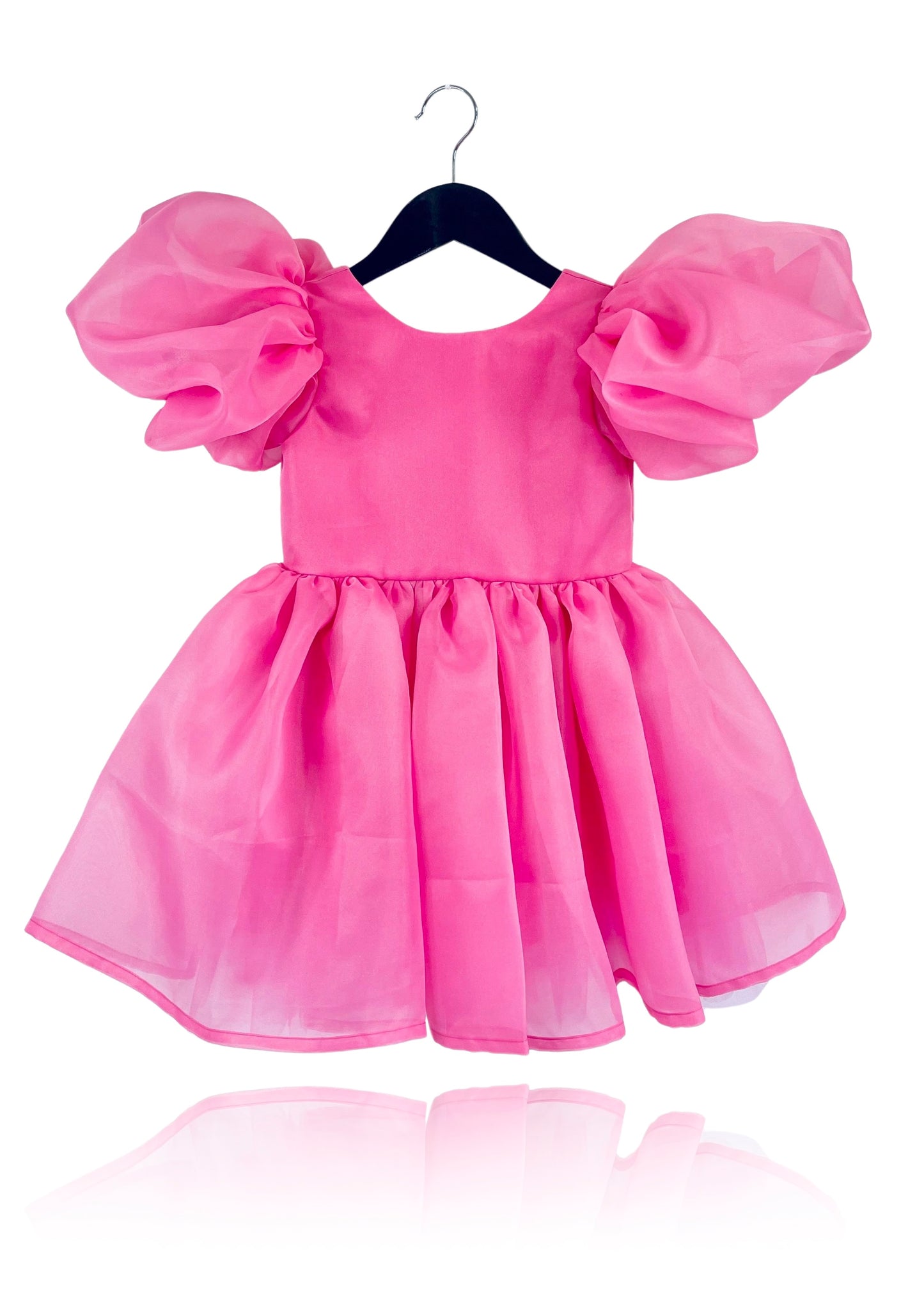 DOLLY PINK PLEASE! V-BACK PUFF SLEEVE ORGANZA TUTU DRESS Aurora Bubblegum pink