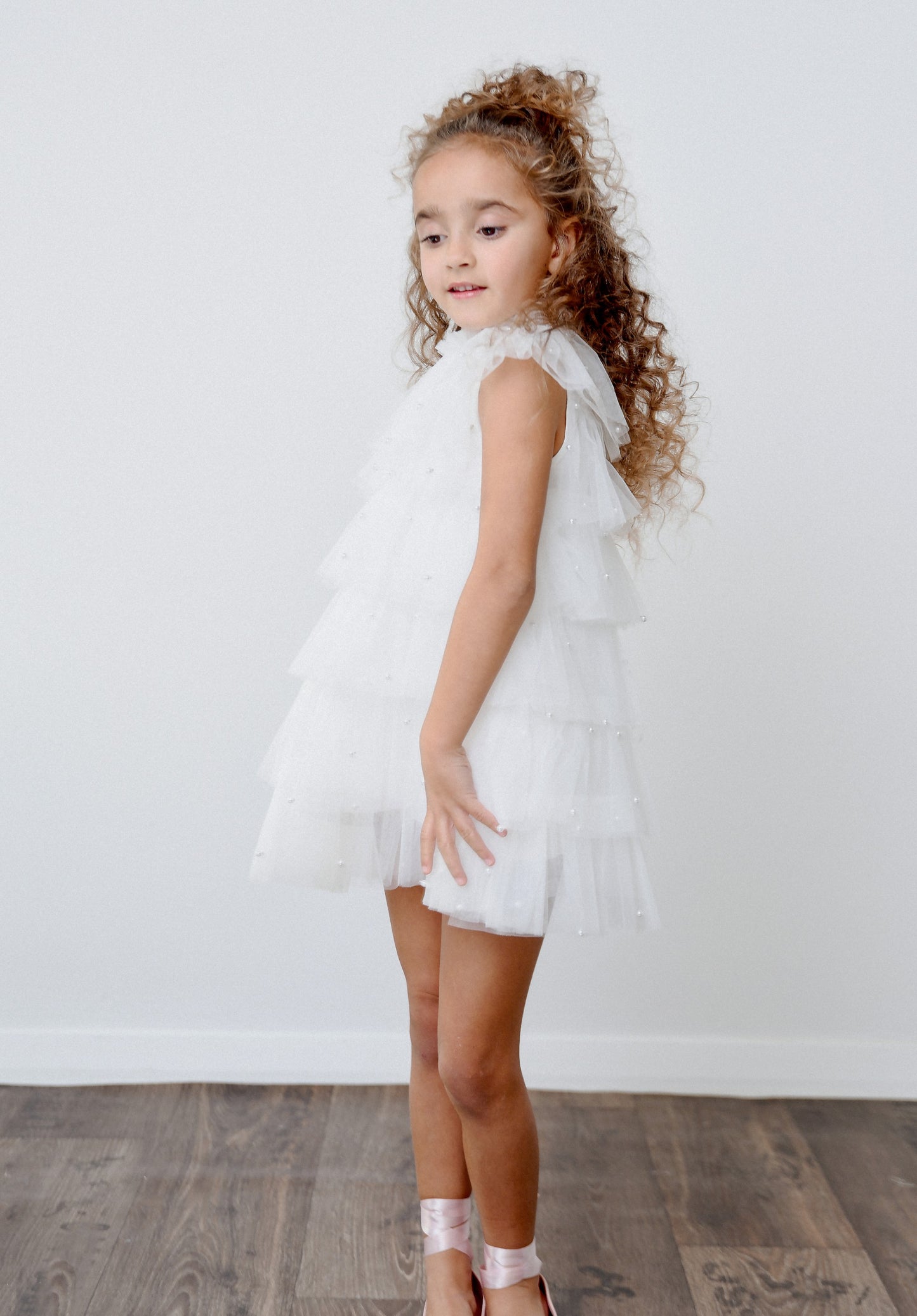 DOLLY® PEARL TUTULLY TIERED TULLE TUTU DRESS white  ⚪