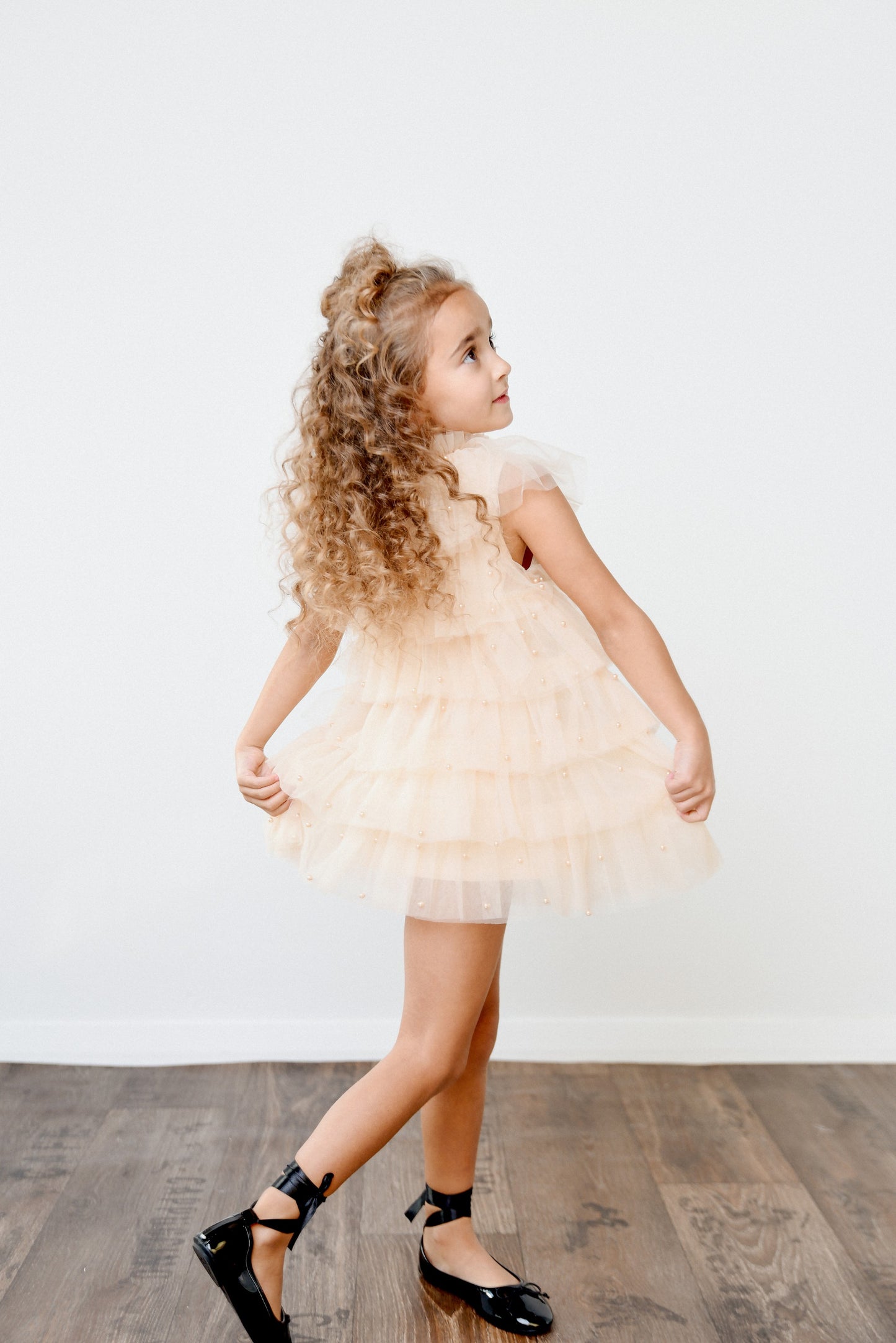 DOLLY® PEARL TUTULLY TIERED TULLE TUTU DRESS cream  ⚪