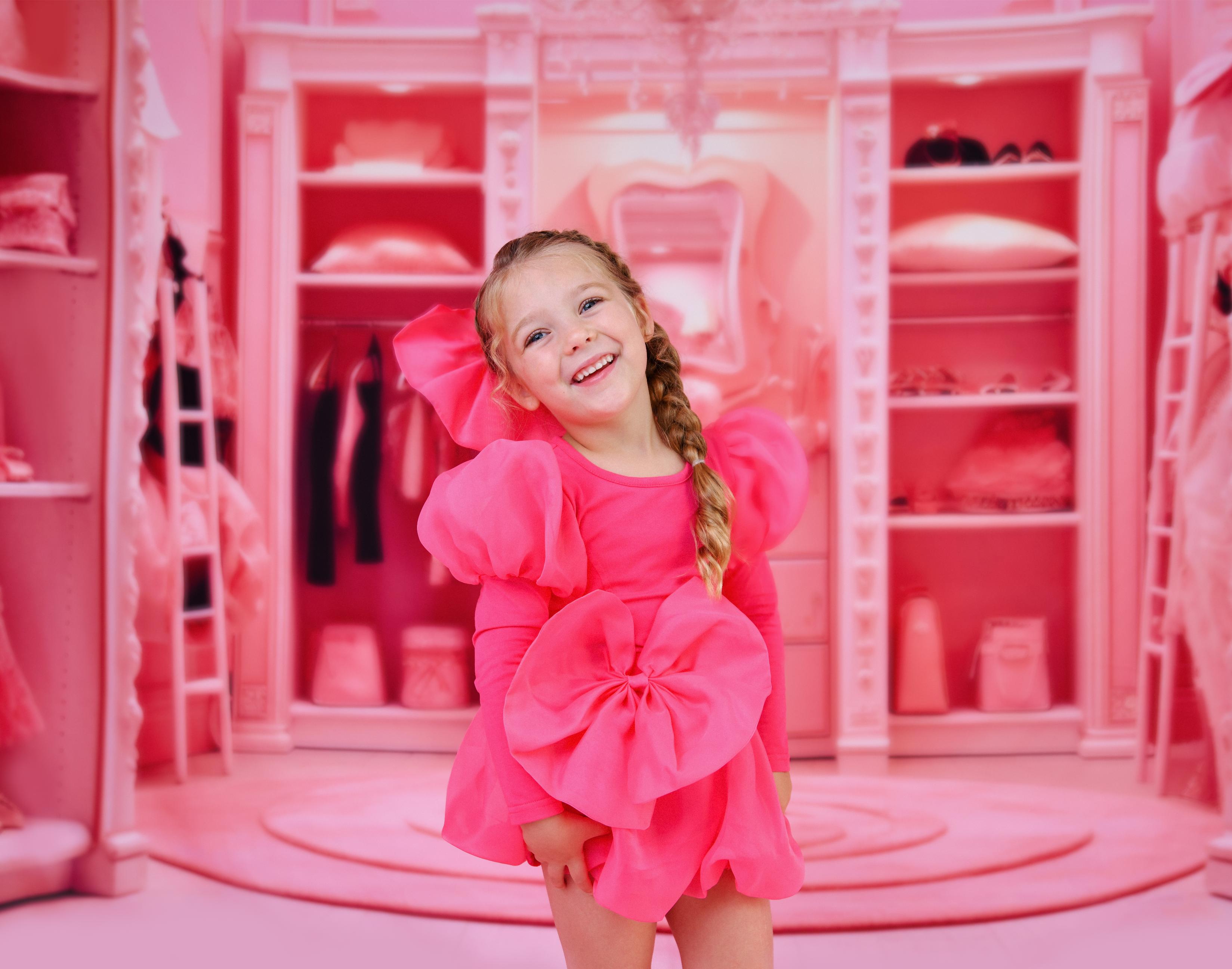 DOLLY WORLD BIG BOW PUFF BALLOON ORGANZA SKIRT barbiepink