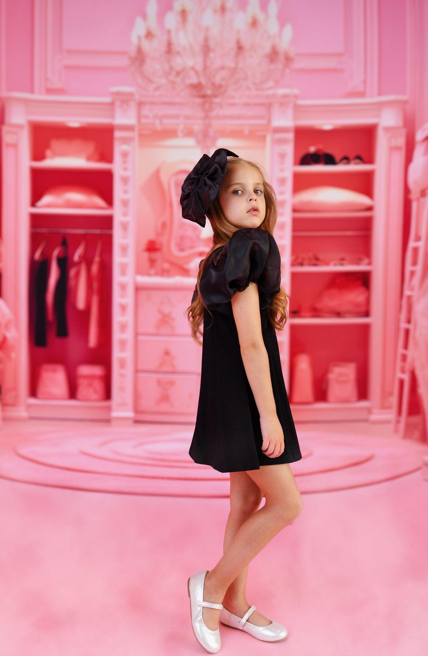 DOLLY WORLD BIG ORGANZA HAIR BOW black
