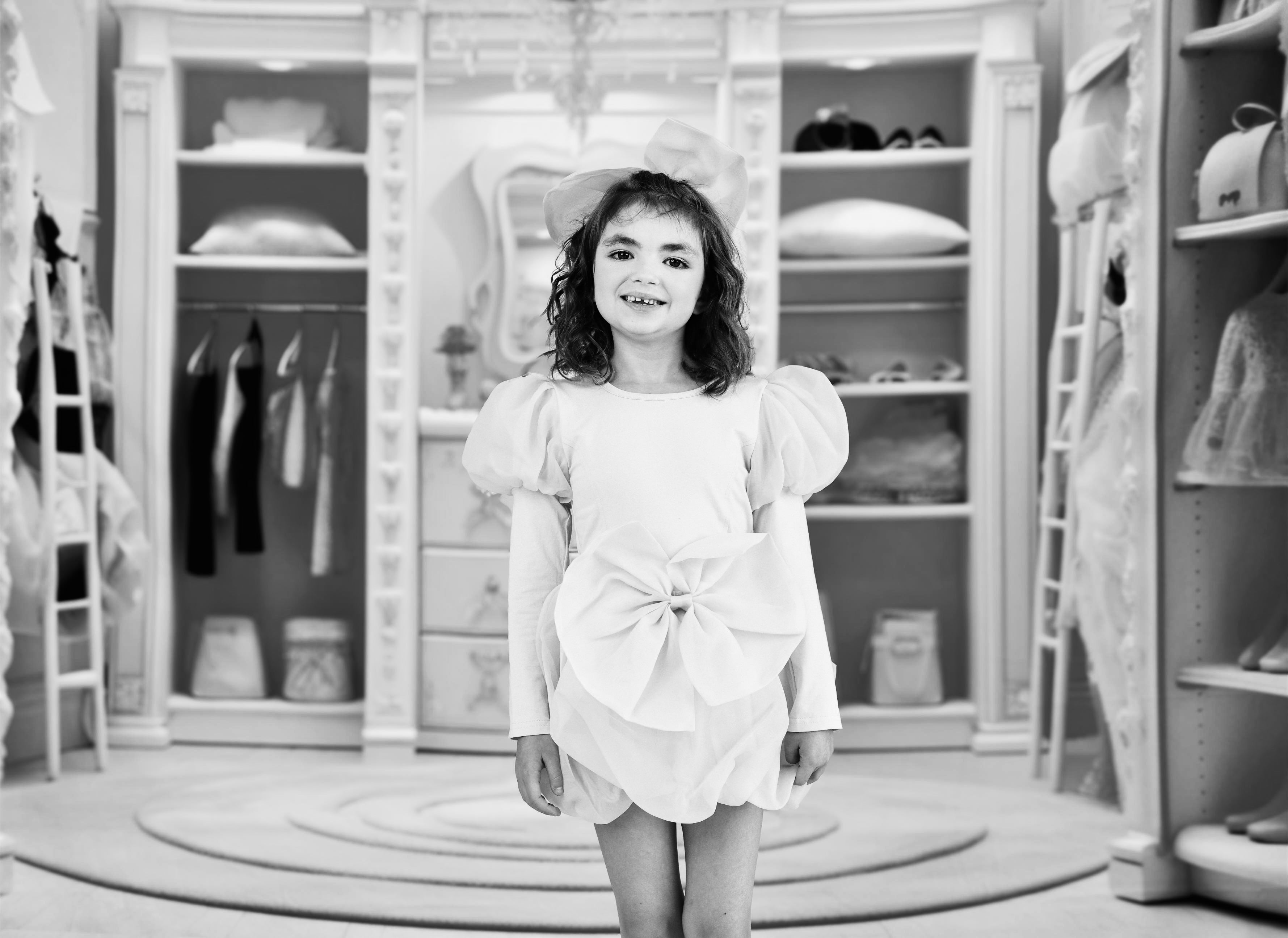 DOLLY WORLD BIG BOW PUFF BALLOON ORGANZA SKIRT white