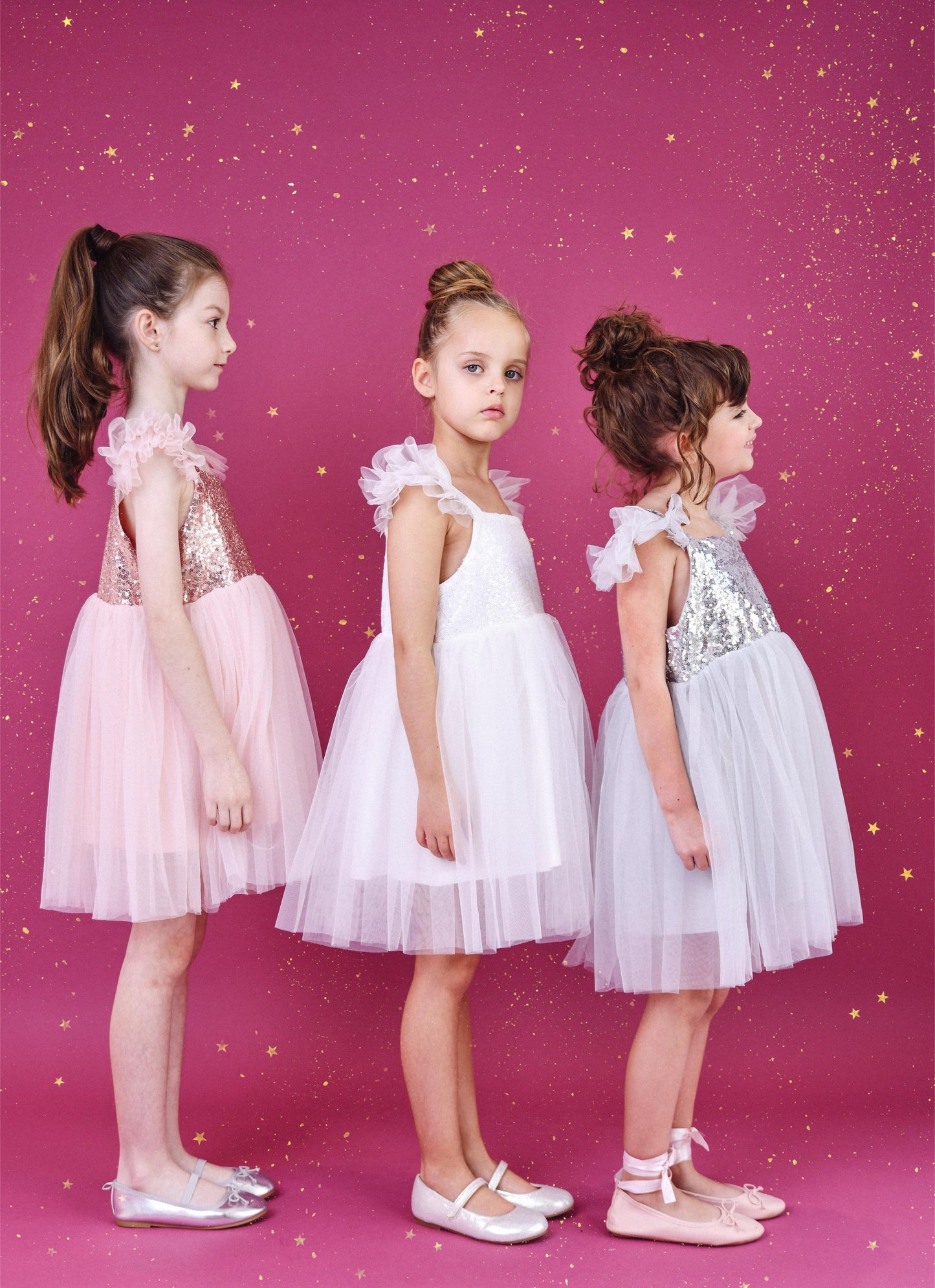 DOLLY UNIVERSE SEQUIN GLITTER GALAXY TUTU DRESS white