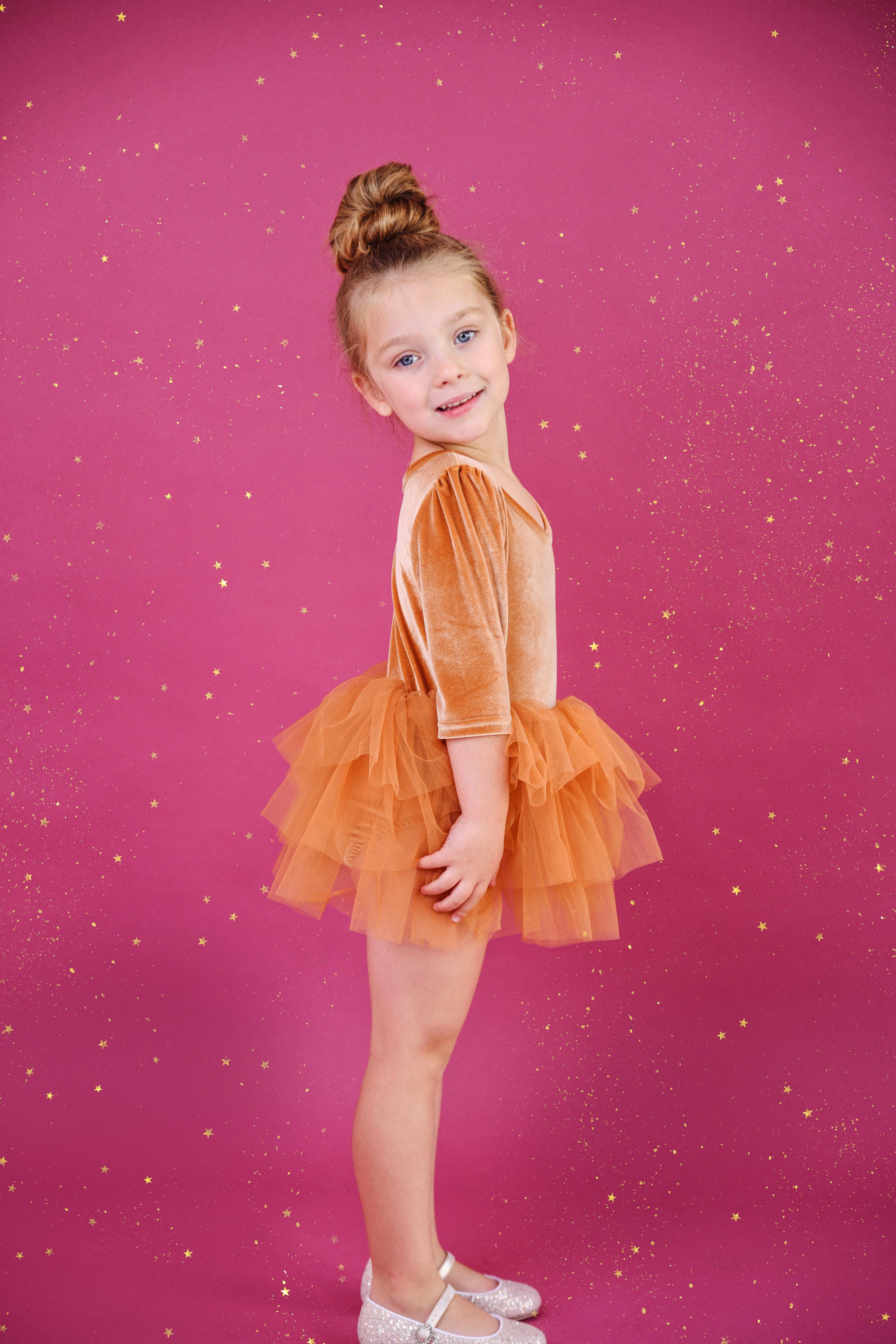 DOLLY VELVET PLANET TUTU DRESS caramel