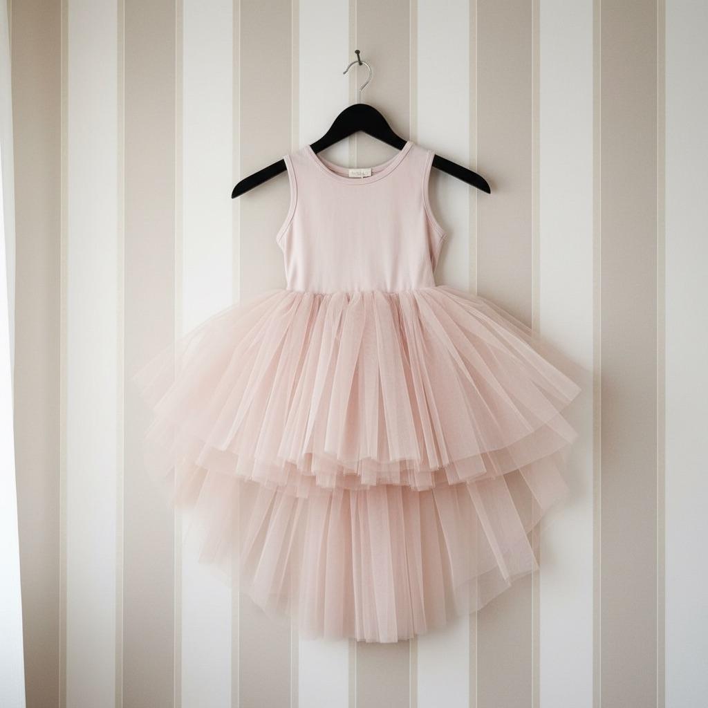 DOLLY HIGH-LOW WATERFALL TUTU DRESS pink