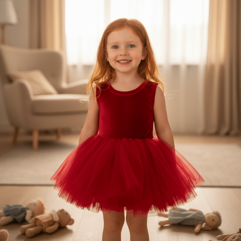 DOLLY TIMELESS VELVET TUTU DRESS red