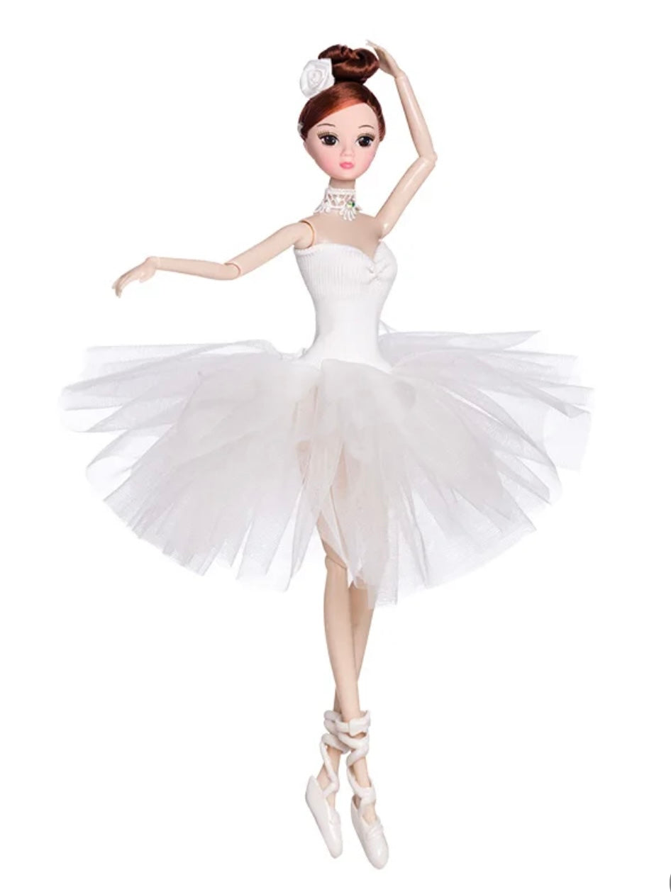 DOLLY® BALLERINA DOLL WITH WHITE TUTU DRESS - Bjd 12 joints 12 inch 30 cm 1/6 scale fashion doll