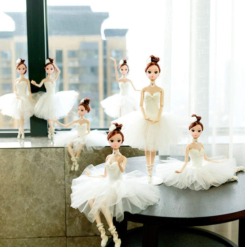 DOLLY® BALLERINA DOLL WITH WHITE TUTU DRESS - Bjd 12 joints 12 inch 30 cm 1/6 scale fashion doll