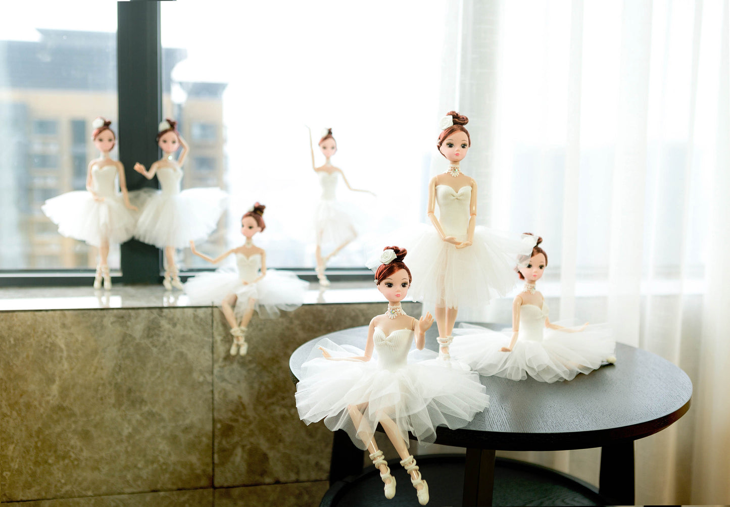 DOLLY® BALLERINA DOLL WITH WHITE TUTU DRESS - Bjd 12 joints 12 inch 30 cm 1/6 scale fashion doll