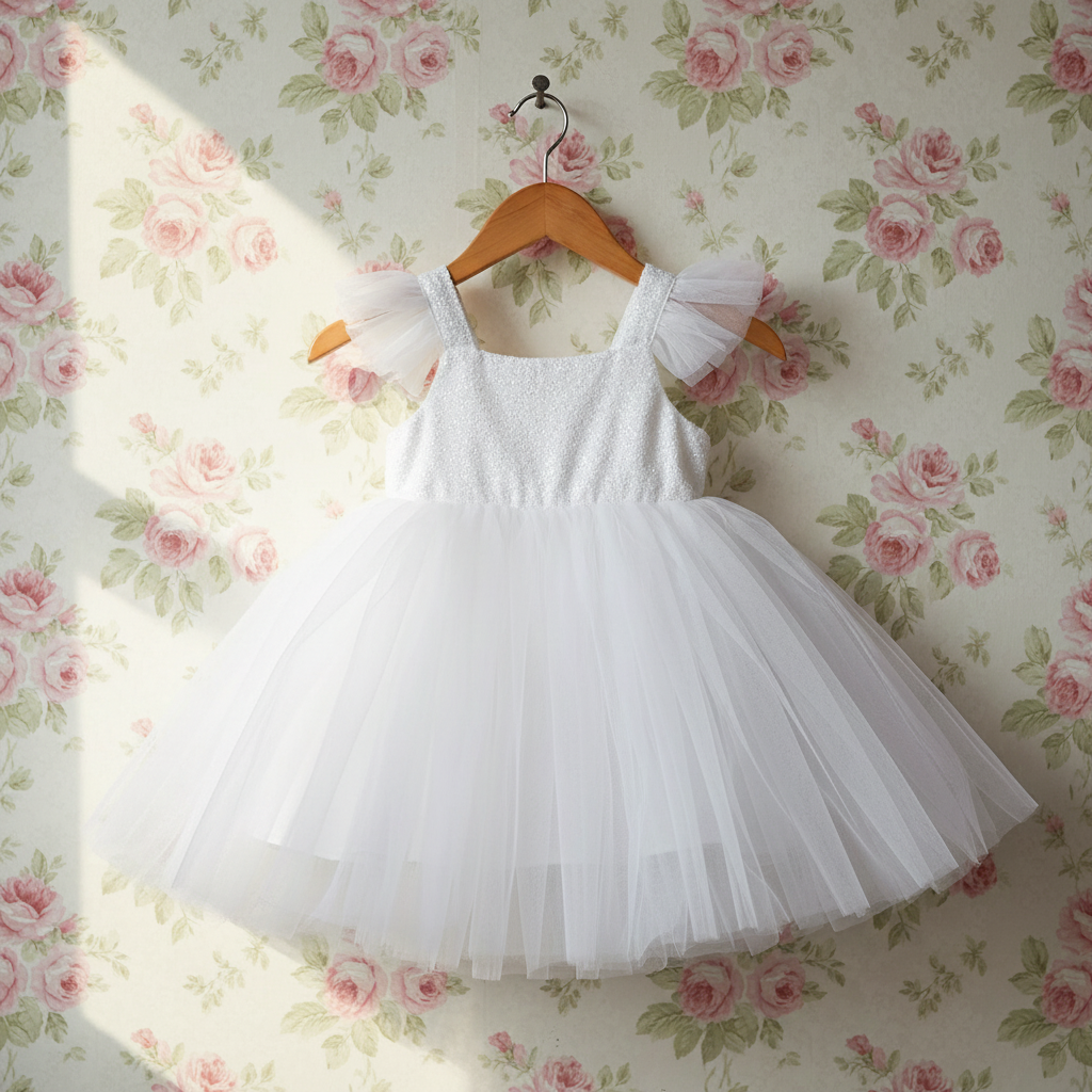 DOLLY UNIVERSE SEQUIN GLITTER GALAXY TUTU DRESS white