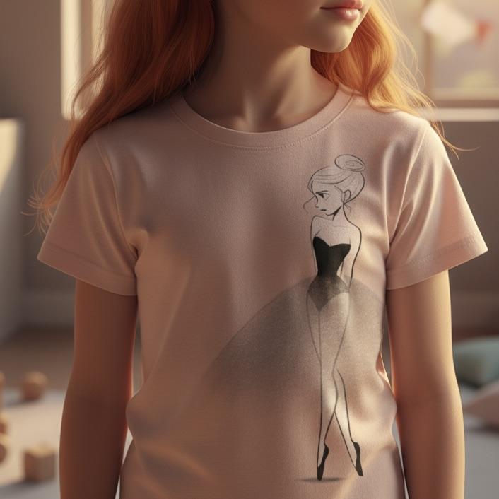 DOLLY DOODLING BALLERINA DOLLY PINK Kids Tee