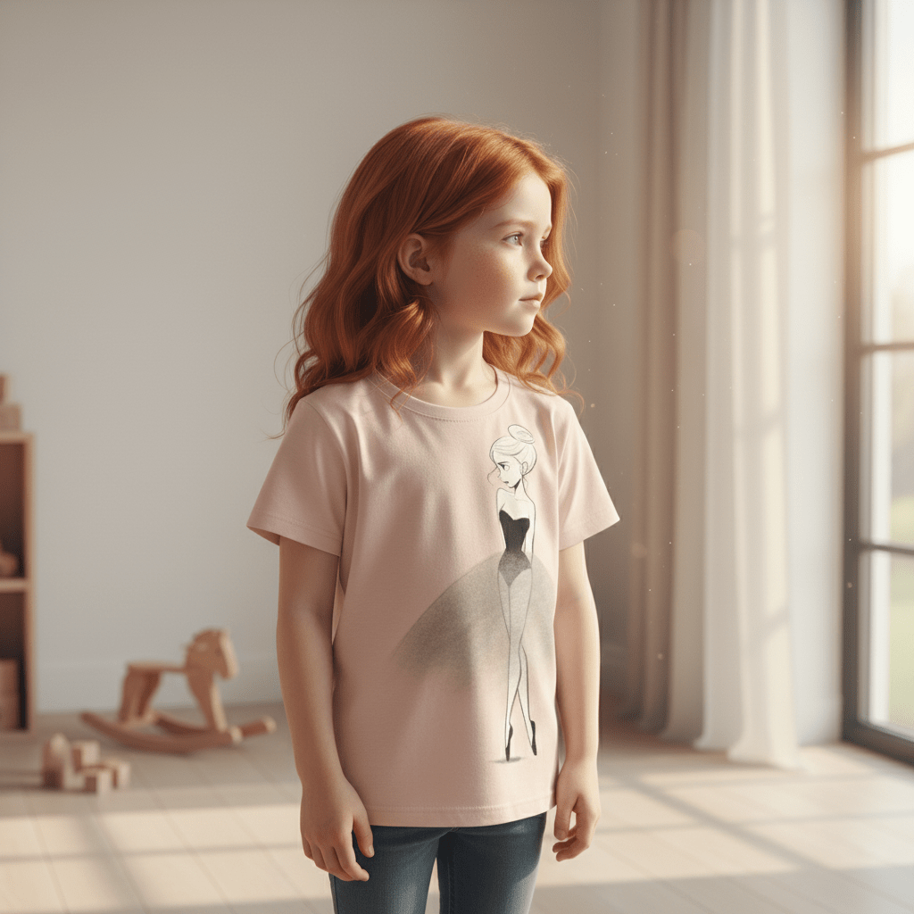 DOLLY DOODLING BALLERINA DOLLY PINK Kids Tee