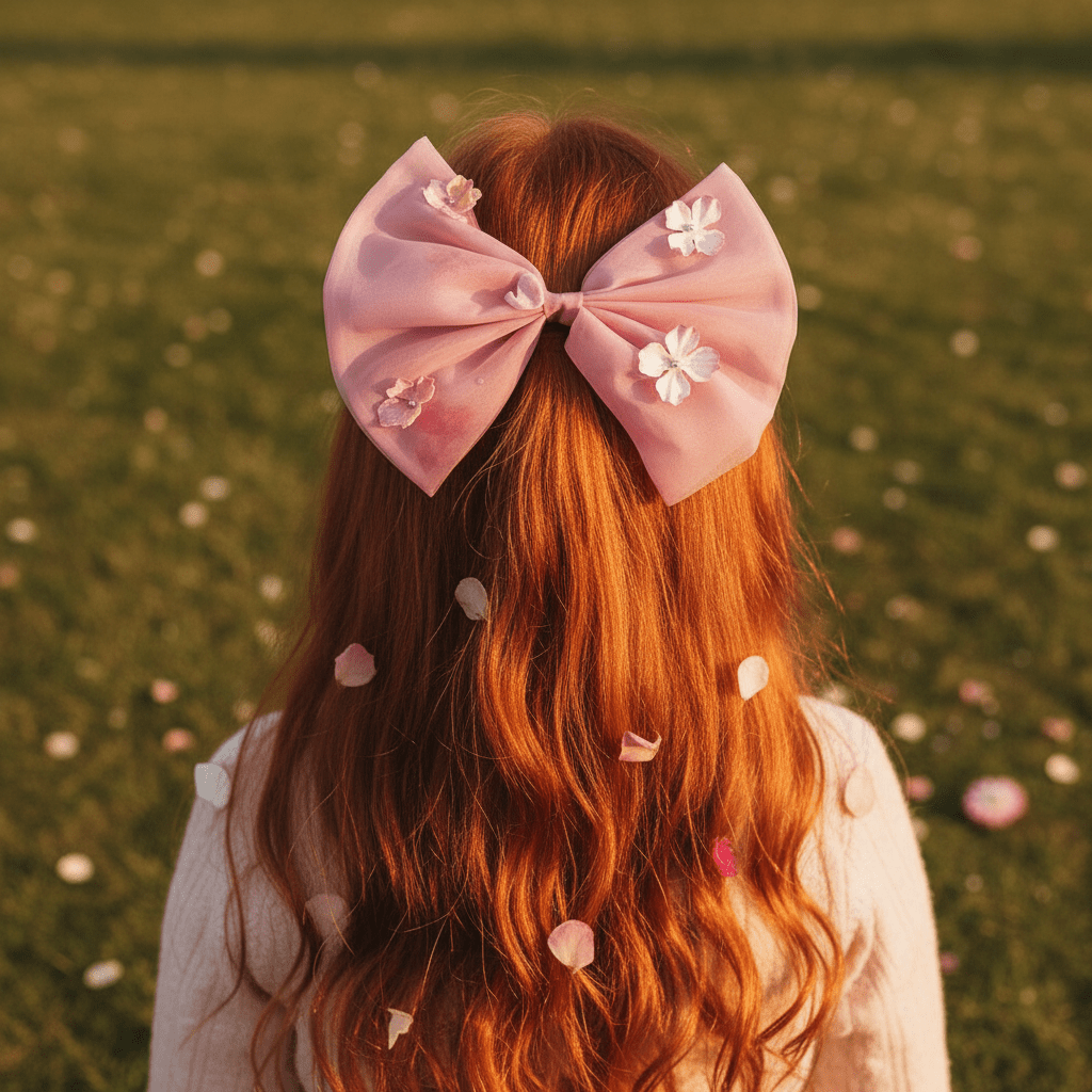 DOLLY POTPOURRI BIG HAIR BOW mauve