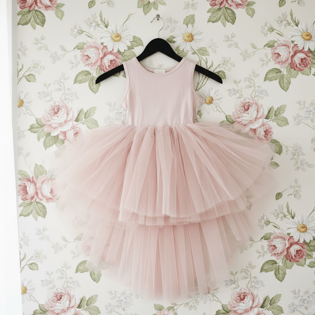 DOLLY HIGH-LOW WATERFALL TUTU DRESS pink