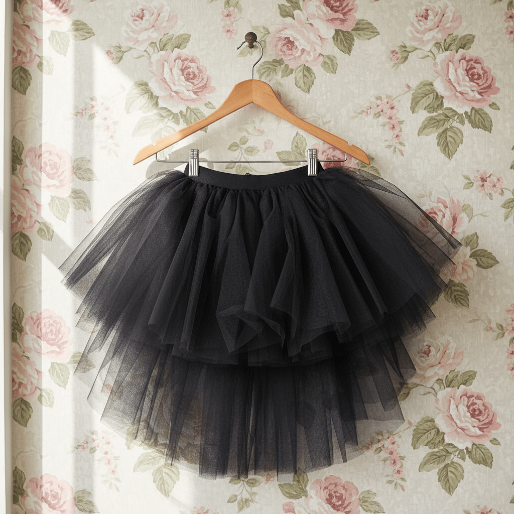 DOLLY HIGH-LOW WATERFALL TUTU SKIRT black