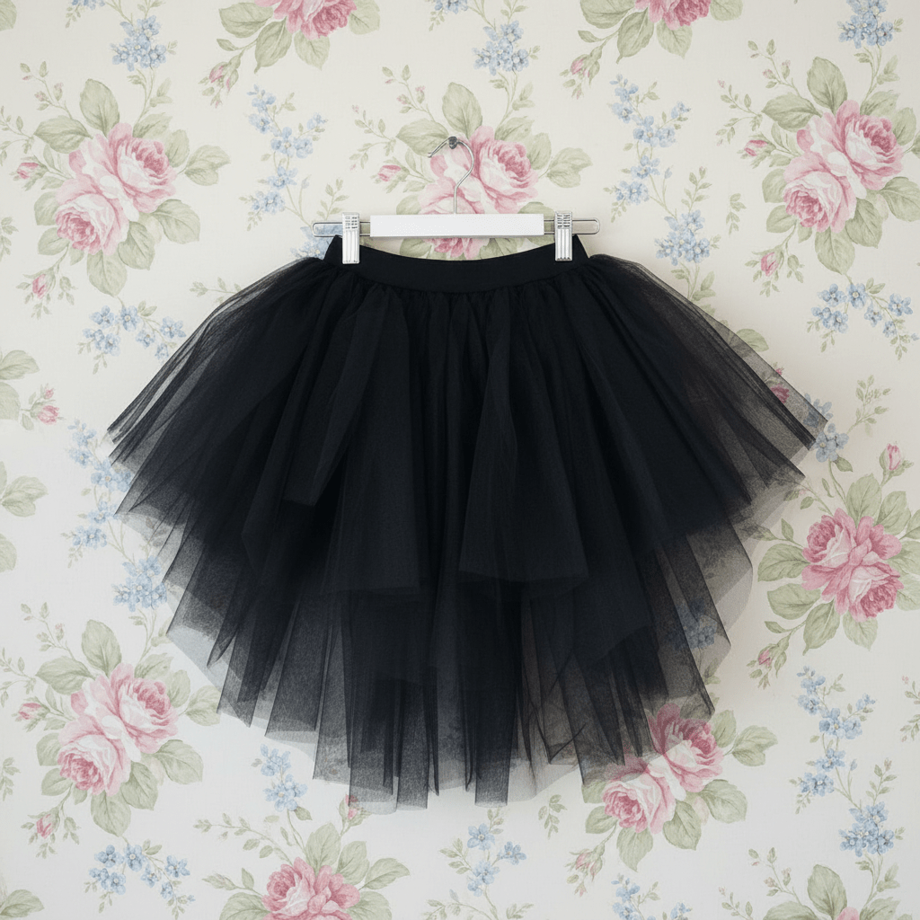 DOLLY HIGH-LOW WATERFALL TUTU SKIRT black
