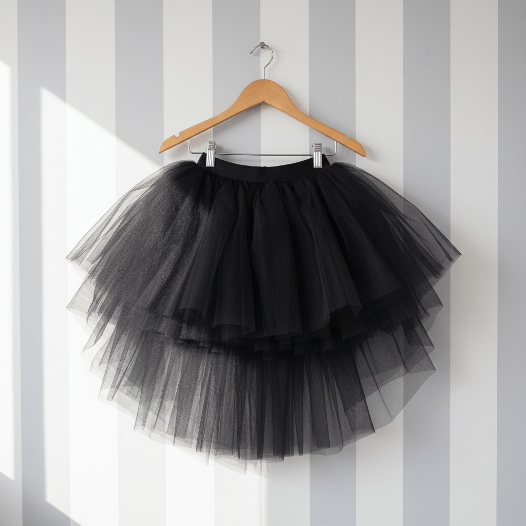 DOLLY HIGH-LOW WATERFALL TUTU SKIRT black