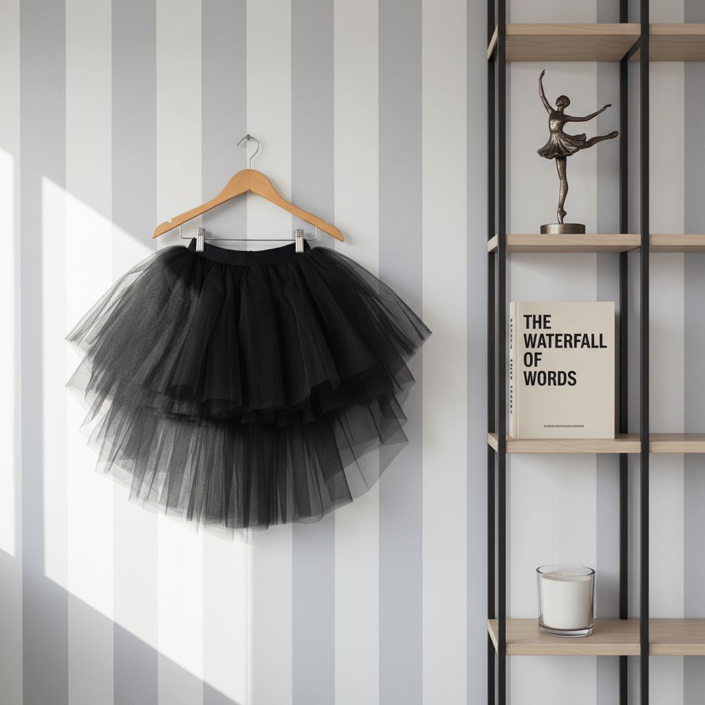 DOLLY HIGH-LOW WATERFALL TUTU SKIRT black