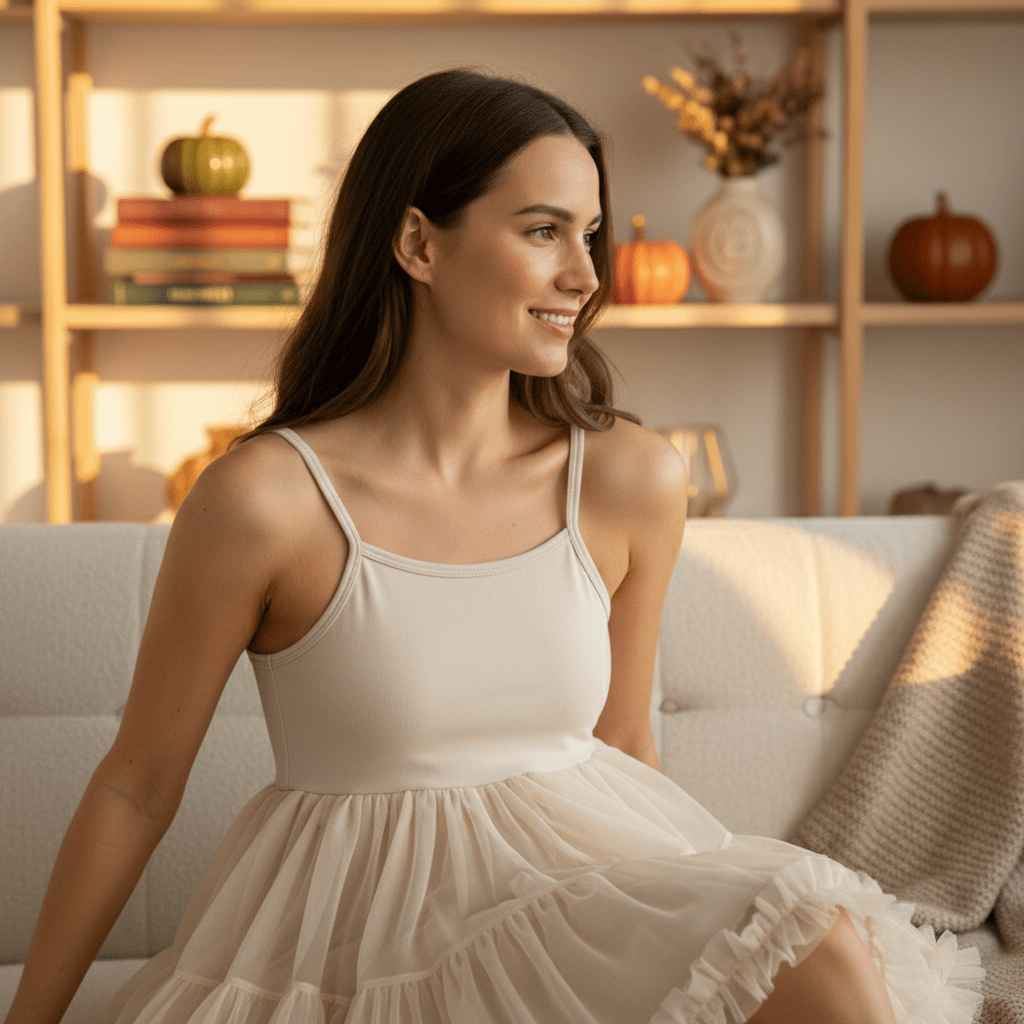 DOLLY PETTI SPAGHETTI PETTISKIRT TUTU DRESS cream