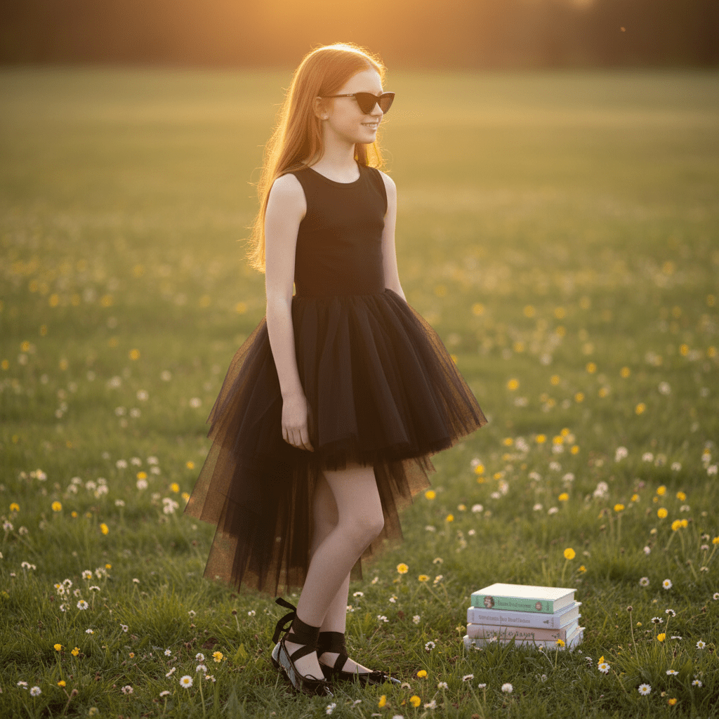 DOLLY HIGH-LOW WATERFALL TUTU DRESS black