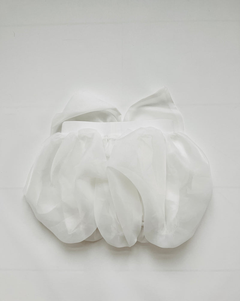 DOLLY WORLD BIG BOW PUFF BALLOON ORGANZA SKIRT white