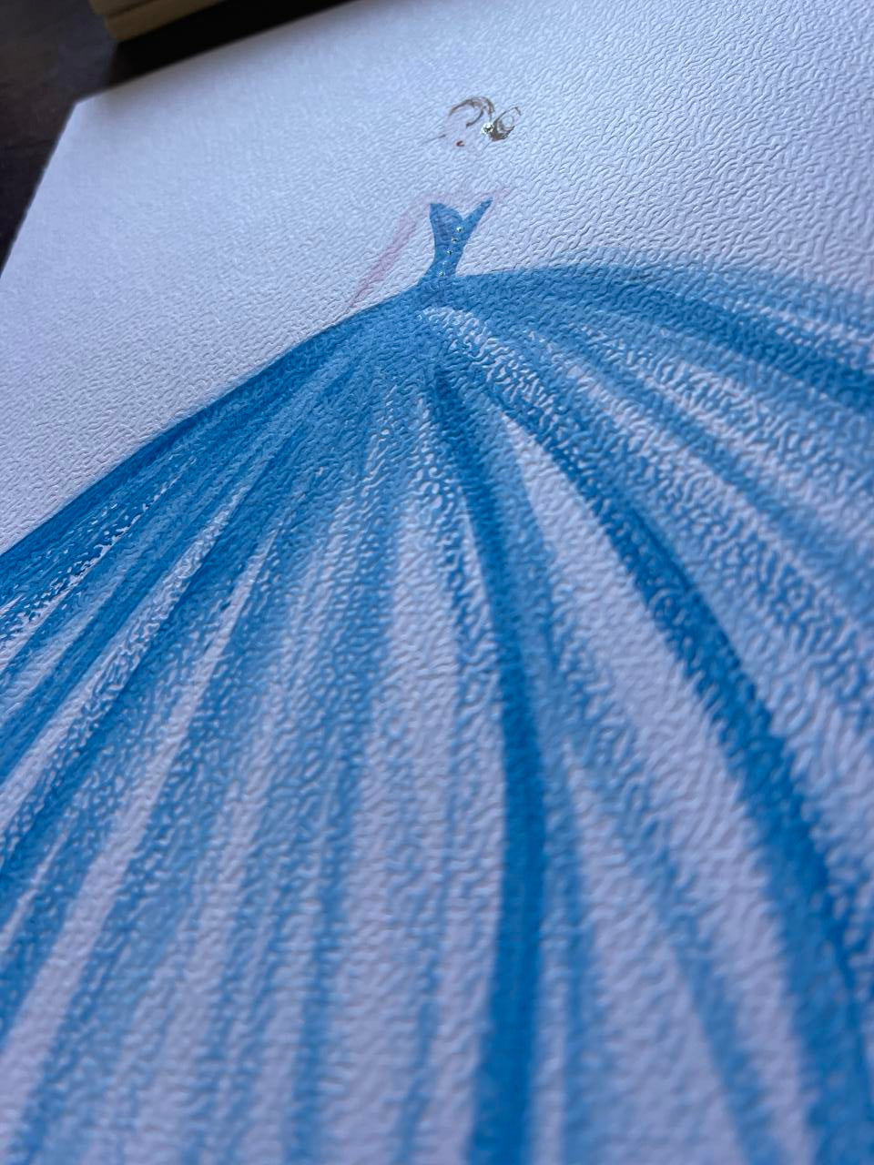 Close-up of a textured blue surface with circular patterns