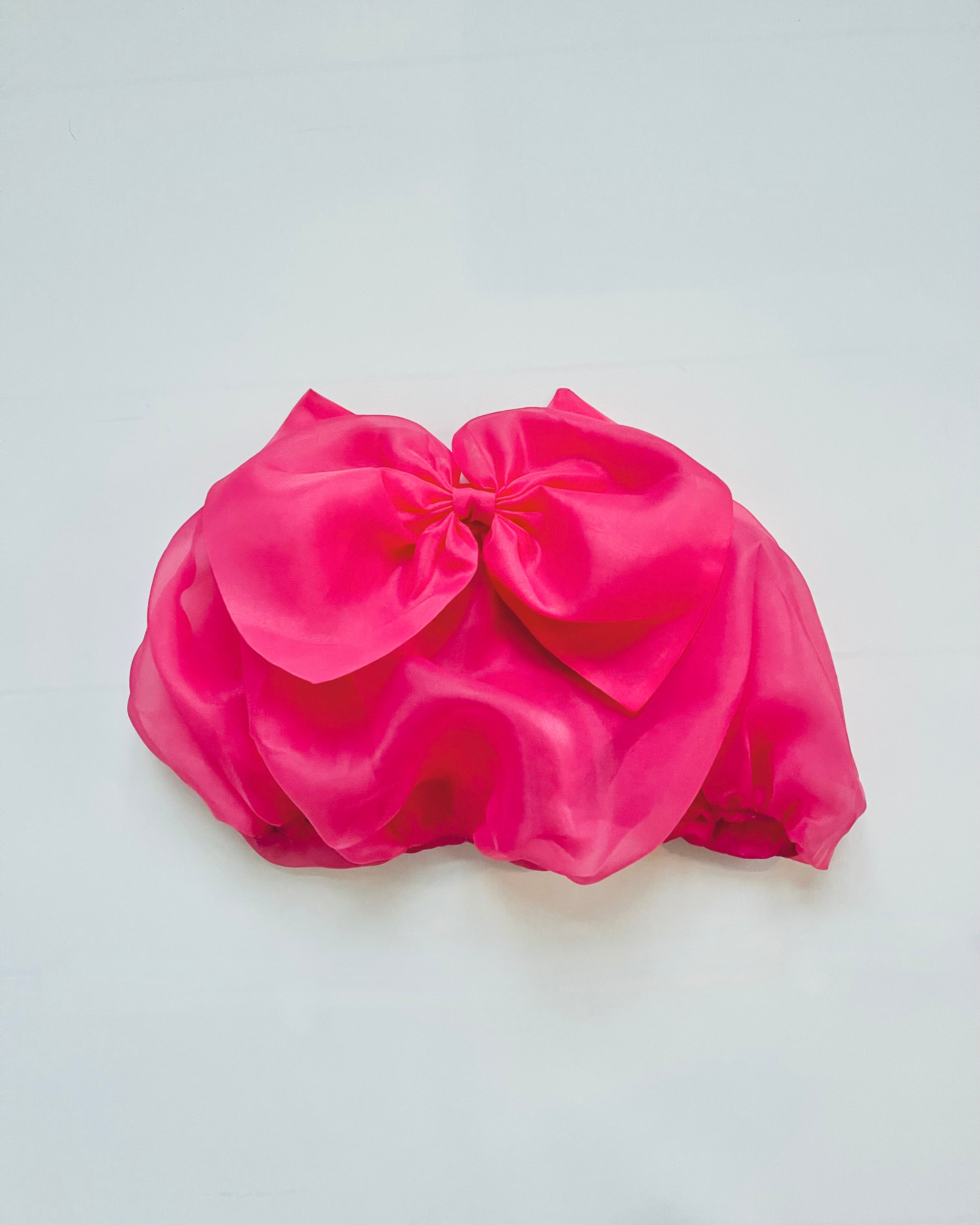 DOLLY WORLD BIG BOW PUFF BALLOON ORGANZA SKIRT barbiepink