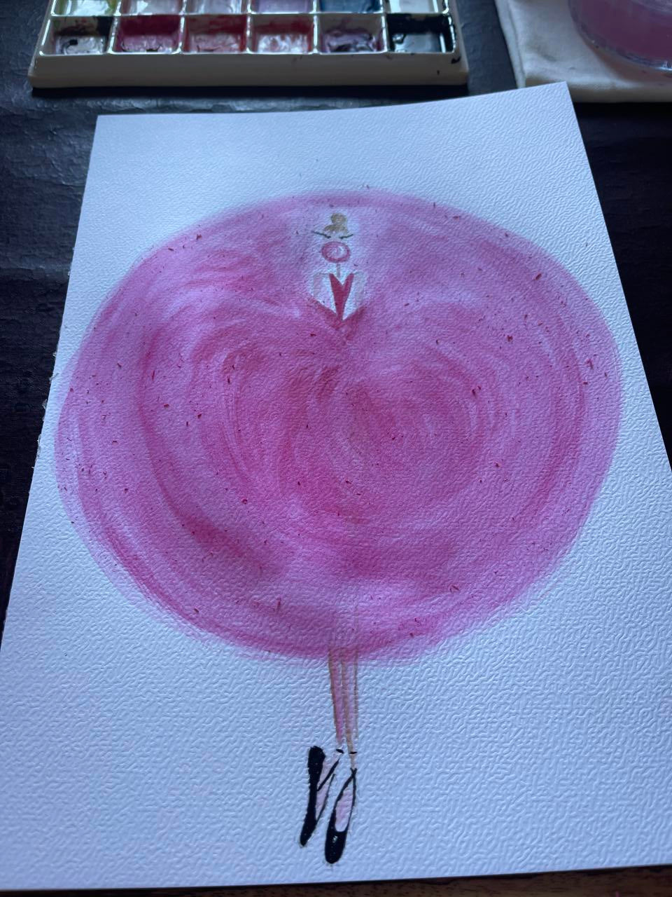 DOLLY Watercolor Bubblegum Ballerina  Kids  All-Over Print Tee