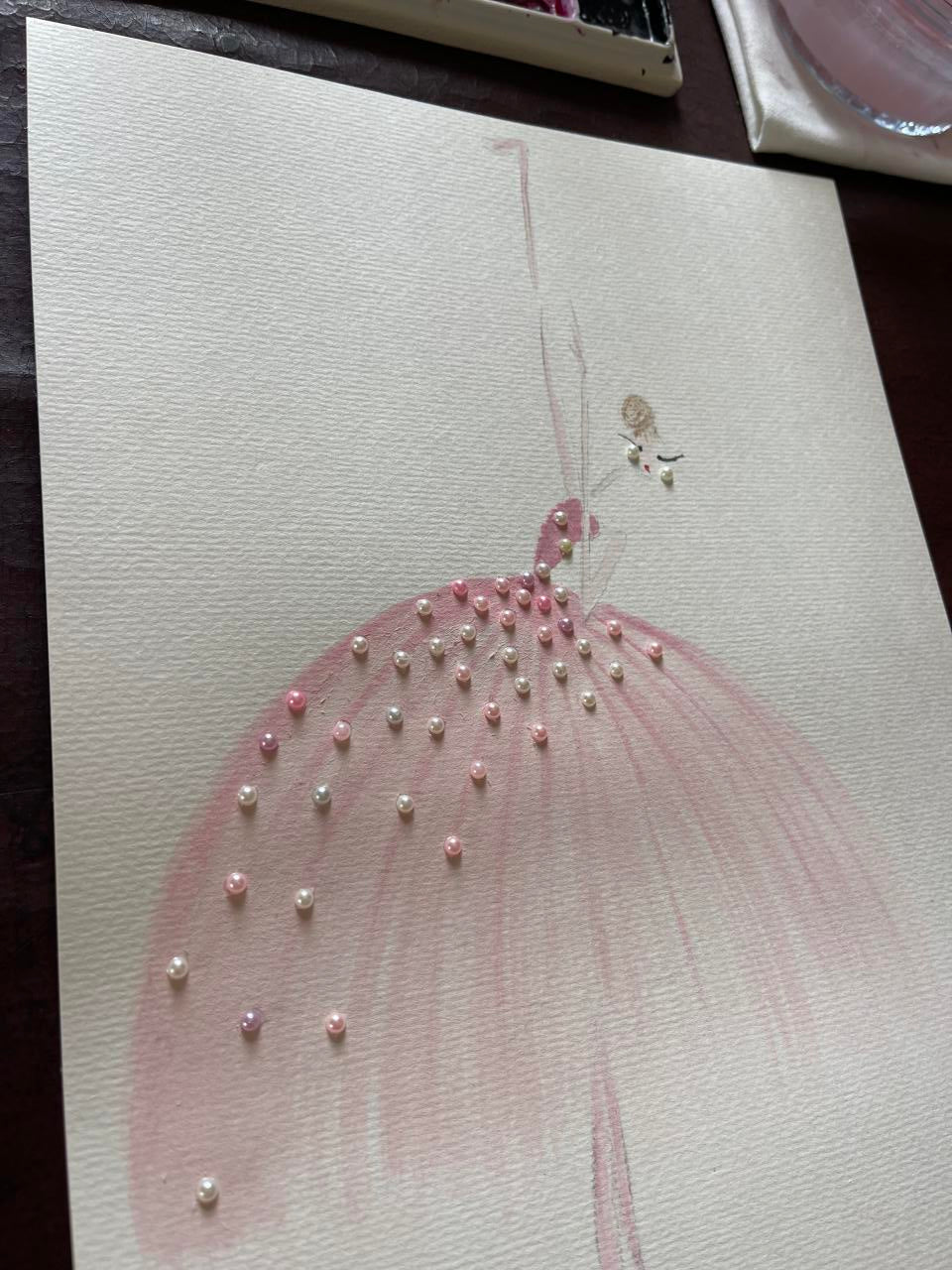 DOLLY Pink Pearl Ballerina Watercolor Art Print