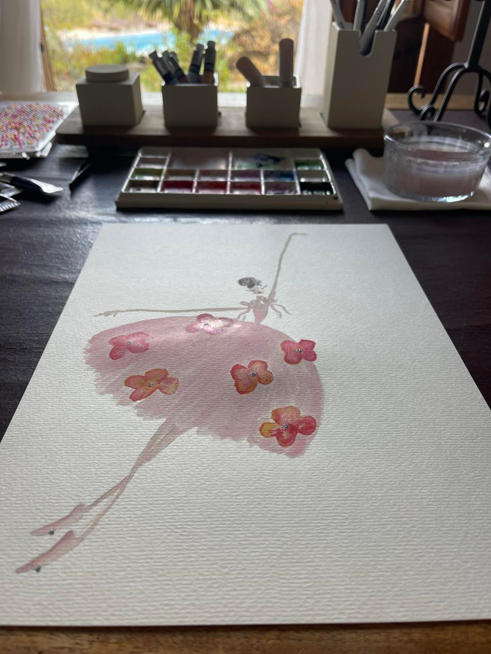 DOLLY Watercolor Potpourri Ballerina Kids Tee