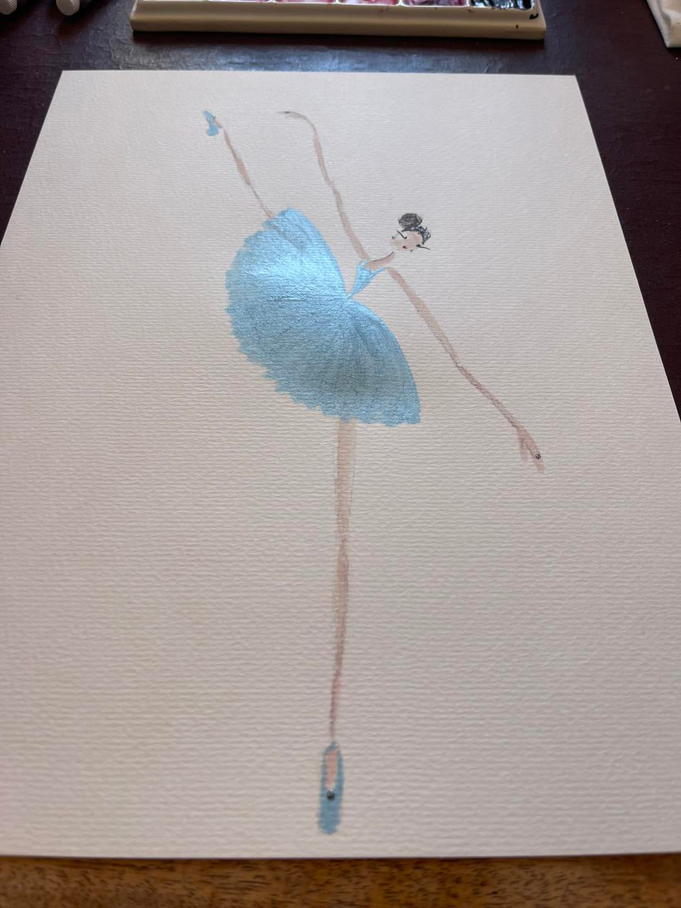 DOLLY Watercolor Blue Ballerina  Kids Tee