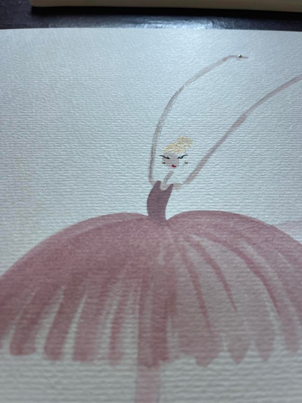 DOLLY Watercolor Pink Ballerina Kids Tee