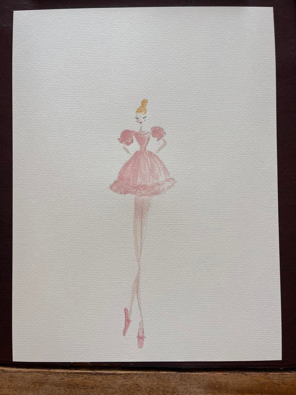 DOLLY Long Legs Frilly Dress Watercolor Art Print