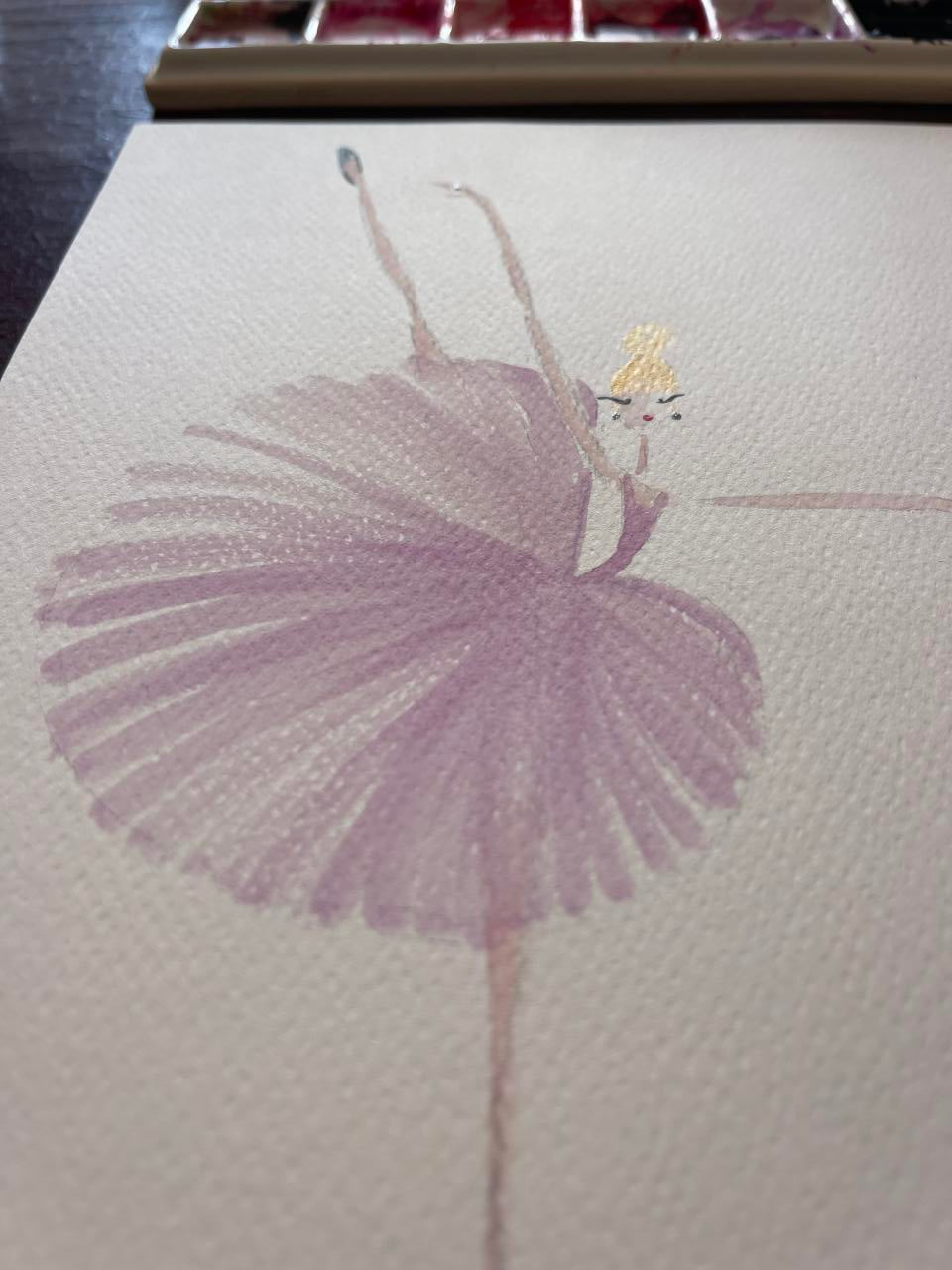 DOLLY Watercolor Lavender Ballerina Kids Tee