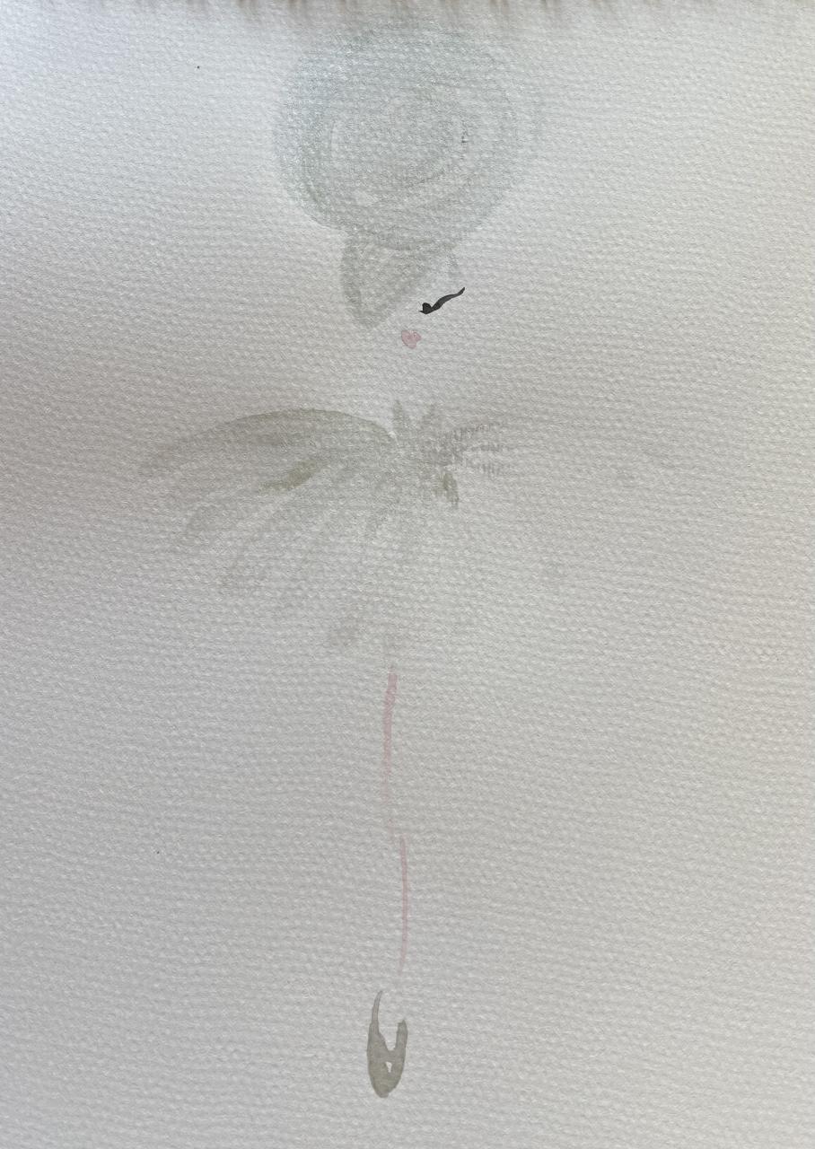 DOLLY Sunny Silver Watercolor Art Print