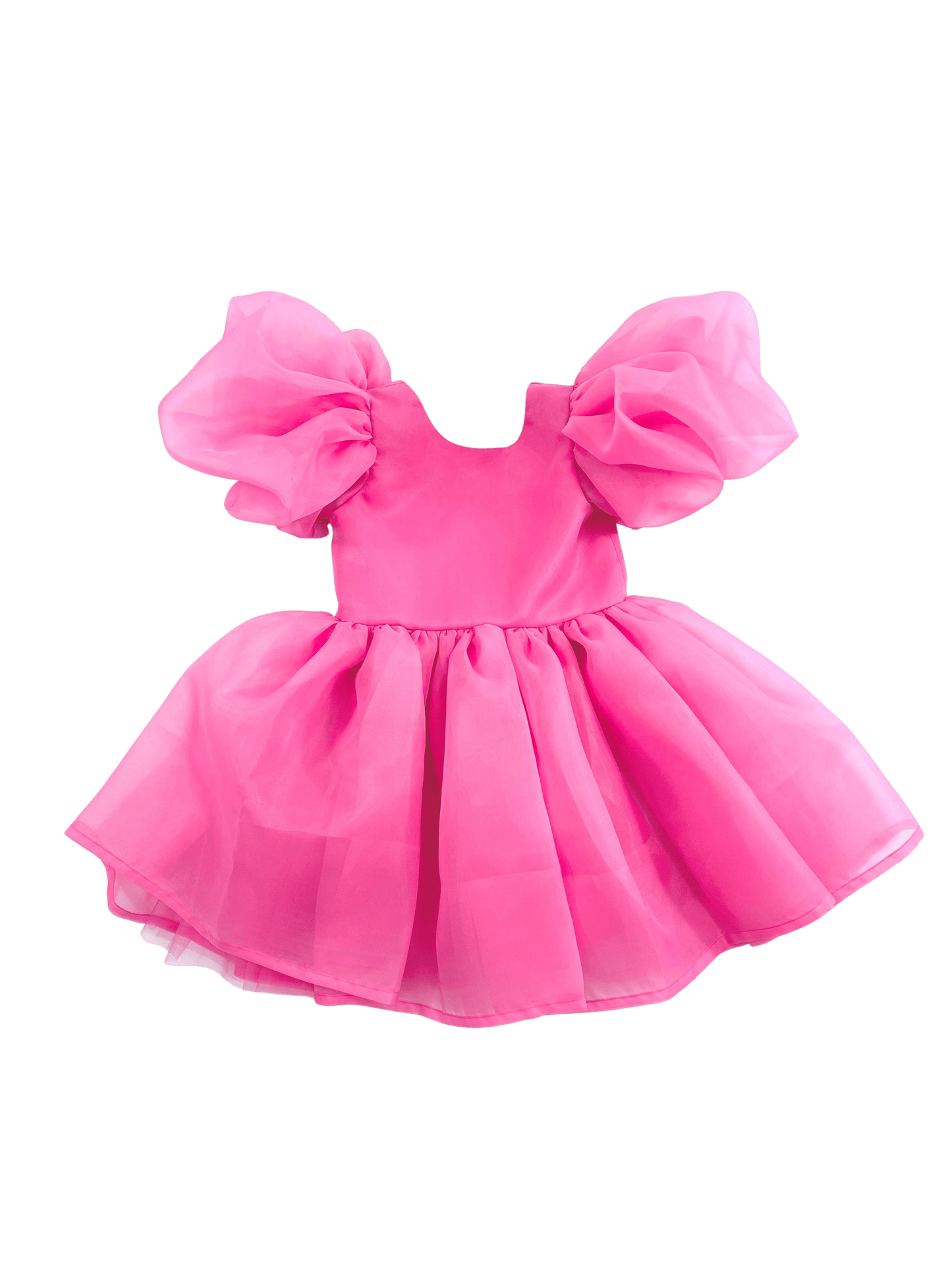 DOLLY PINK PLEASE! V-BACK PUFF SLEEVE ORGANZA TUTU DRESS Aurora Bubblegum pink