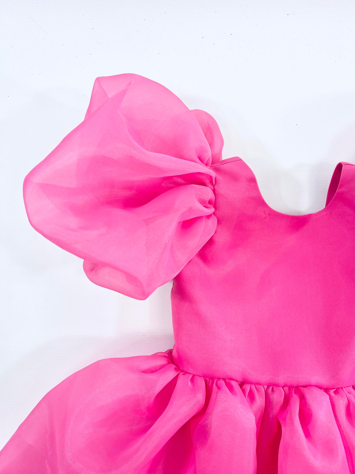 DOLLY PINK PLEASE! V-BACK PUFF SLEEVE ORGANZA TUTU DRESS Aurora Bubblegum pink