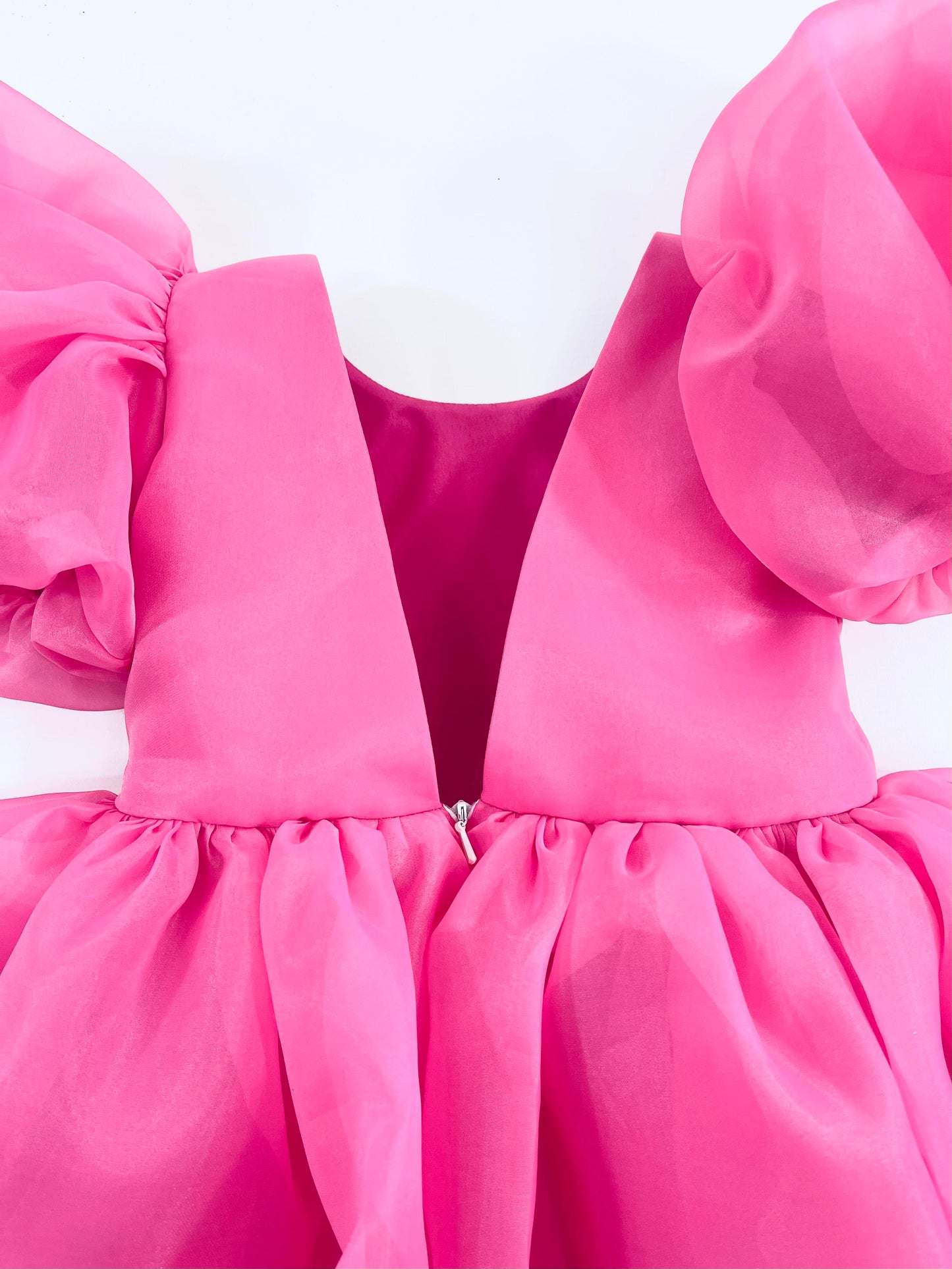 DOLLY PINK PLEASE! V-BACK PUFF SLEEVE ORGANZA TUTU DRESS Aurora Bubblegum pink