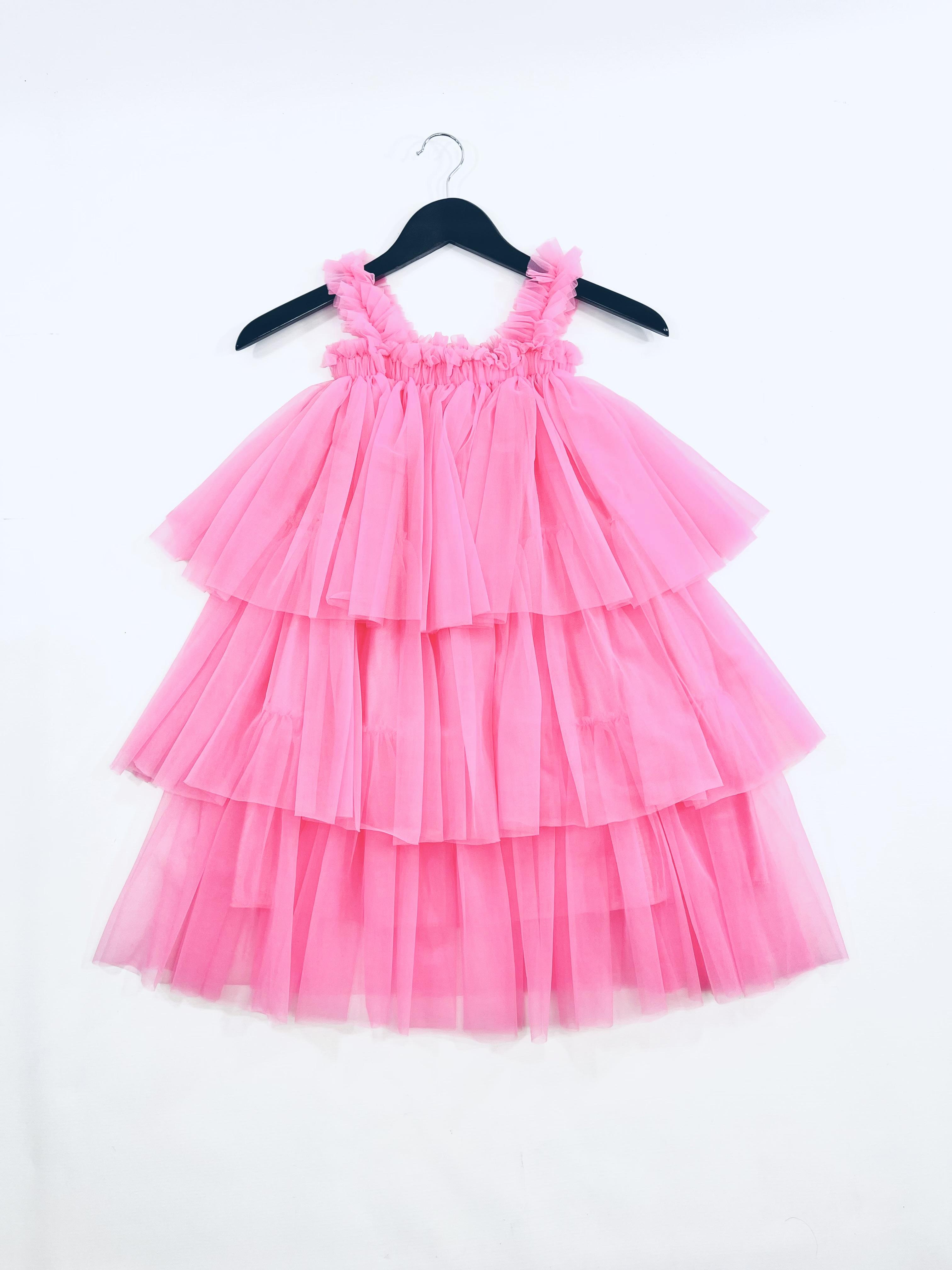 DOLLY PINK PLEASE! 'I BELIEVE IN PINK' MAXI DRESS Aurora Bubblegum pink