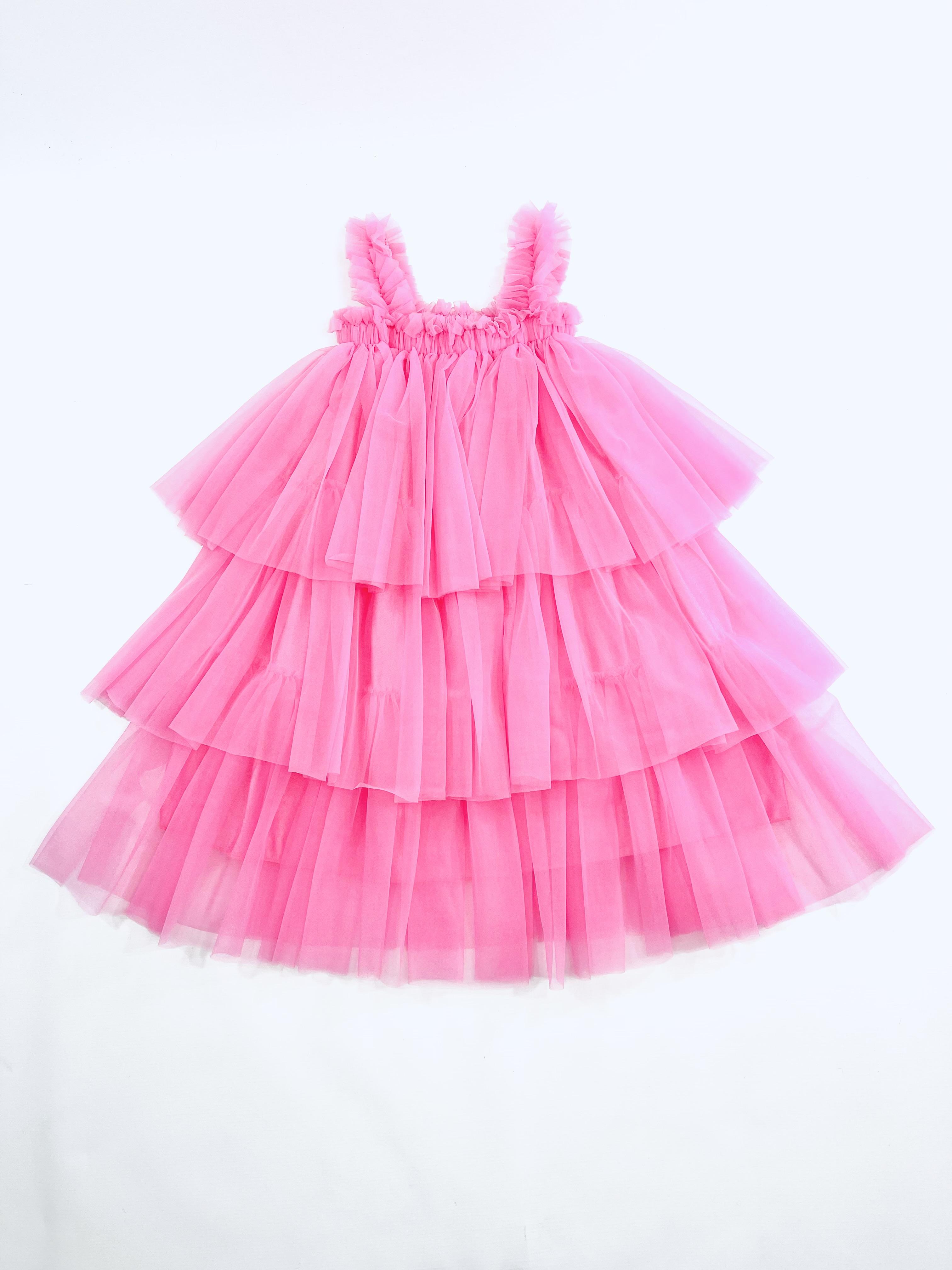 DOLLY PINK PLEASE! 'I BELIEVE IN PINK' MAXI DRESS Aurora Bubblegum pink