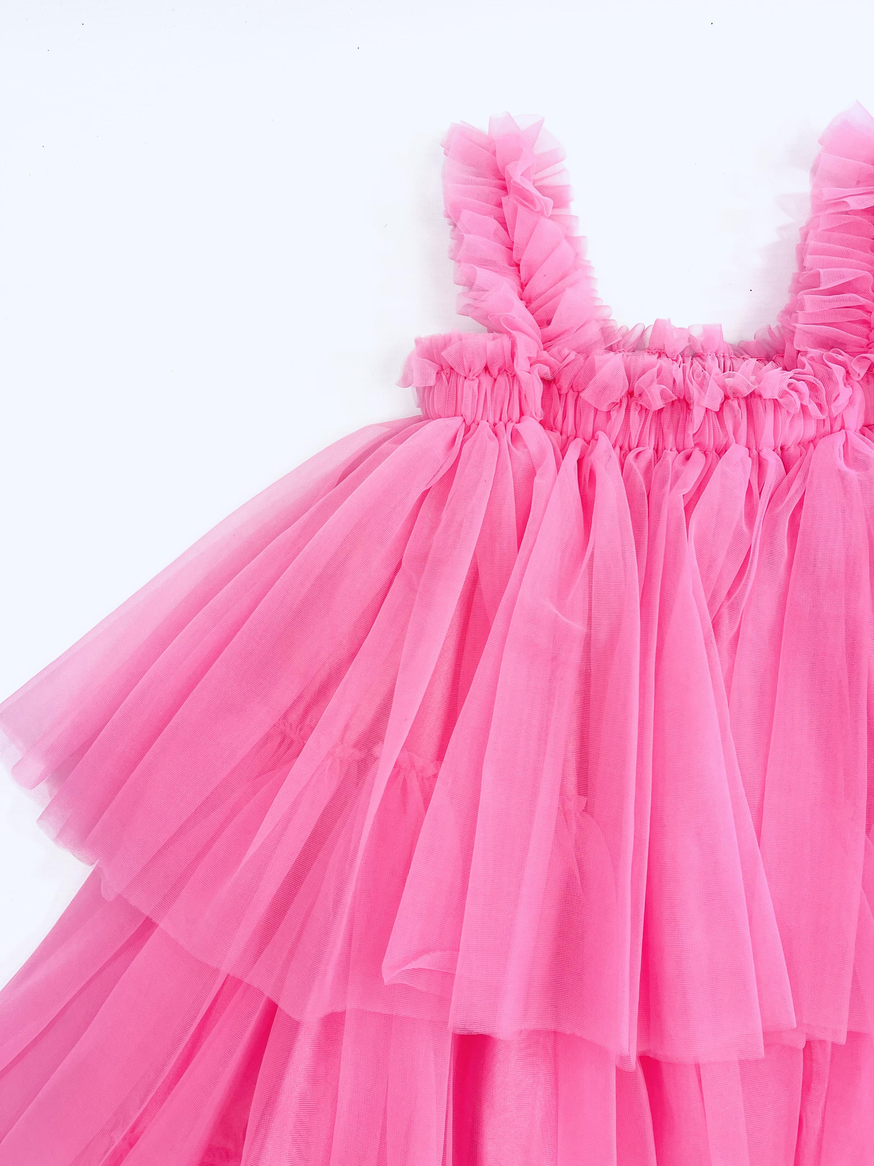 DOLLY PINK PLEASE! 'I BELIEVE IN PINK' MAXI DRESS Aurora Bubblegum pink