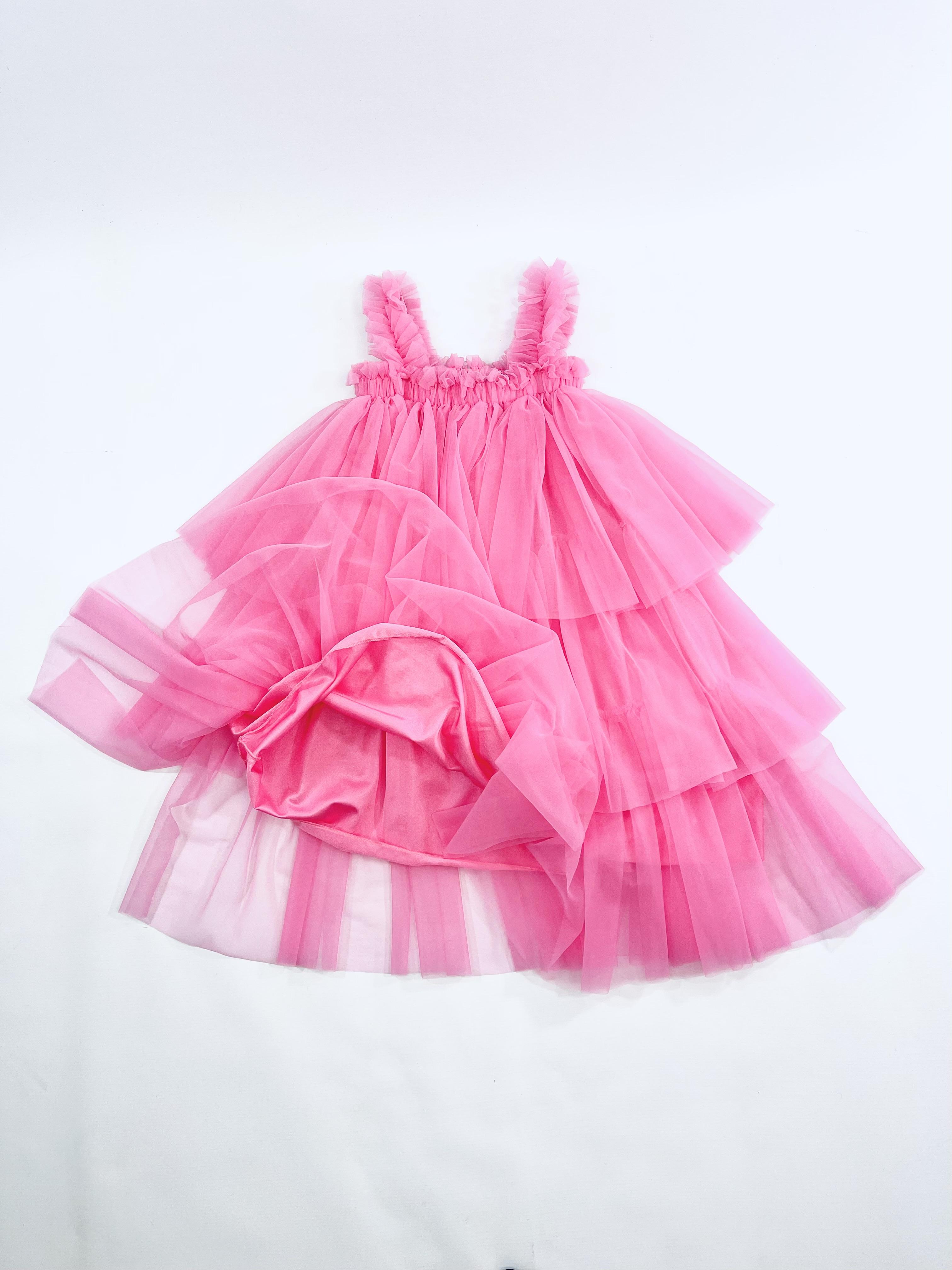 DOLLY PINK PLEASE! 'I BELIEVE IN PINK' MAXI DRESS Aurora Bubblegum pink